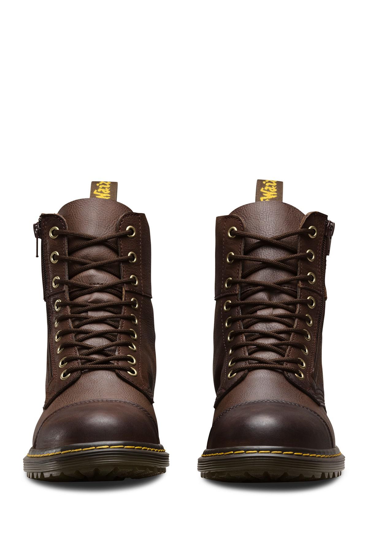 Dr. Martens Leather Denton Cap Toe Boot in Chocolate