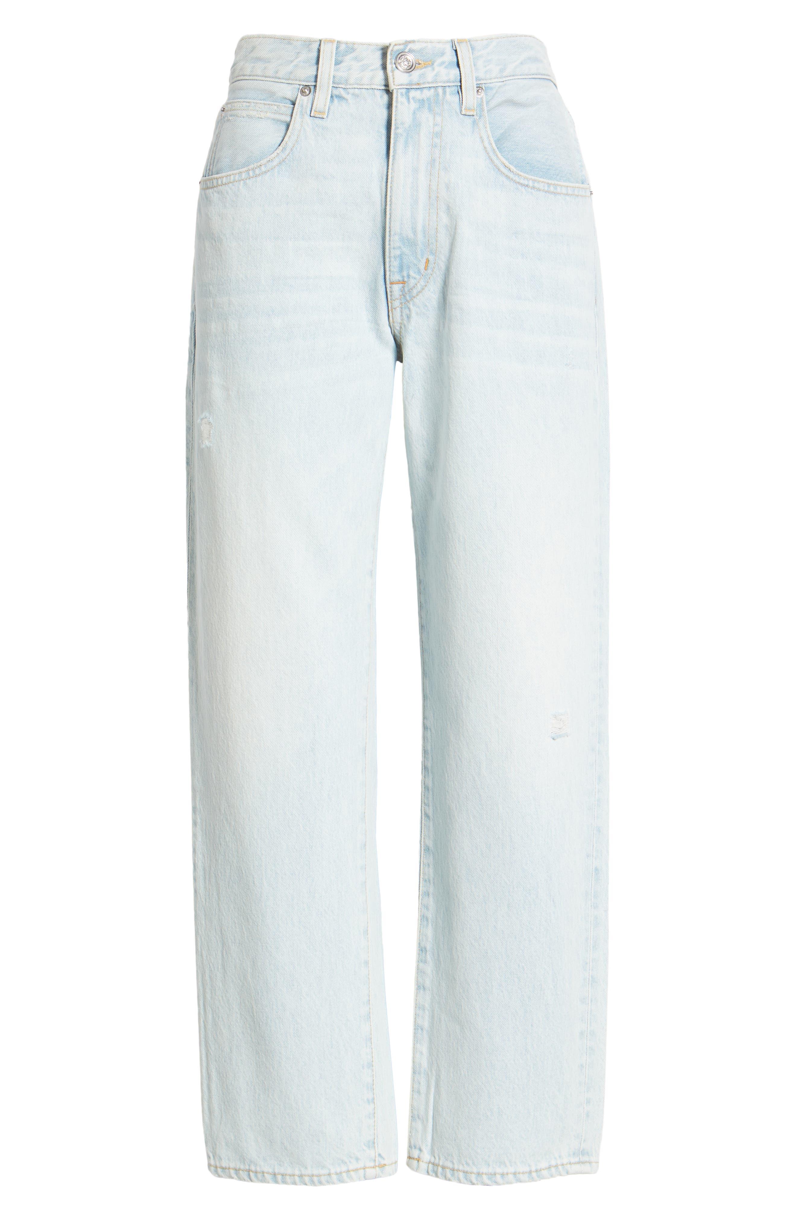 SLVRLAKE Denim Sophie Crop Straight Leg Organic Cotton Jeans In Love Song  At Nordstrom Rack in Blue | Lyst