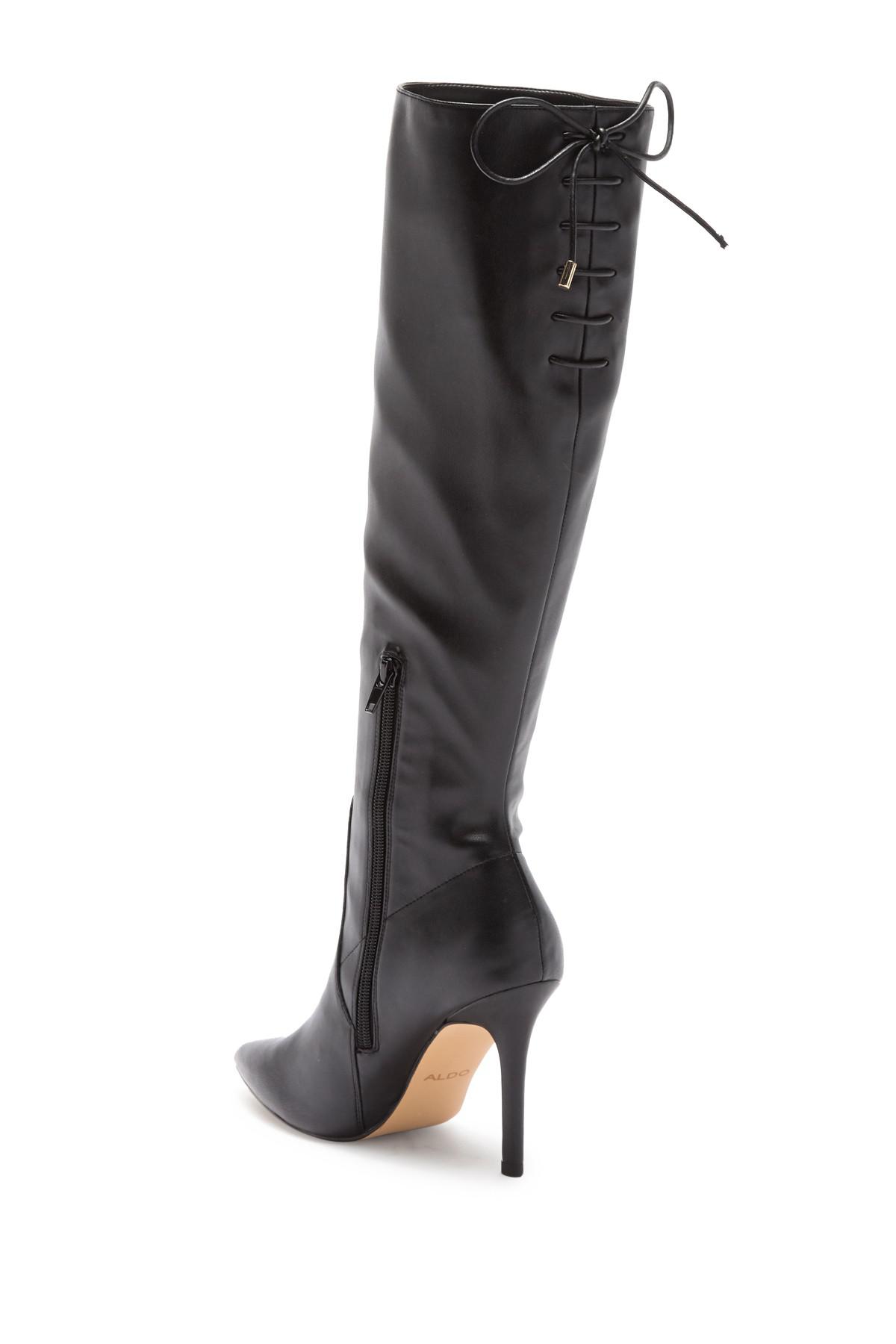 aldo black boots knee high