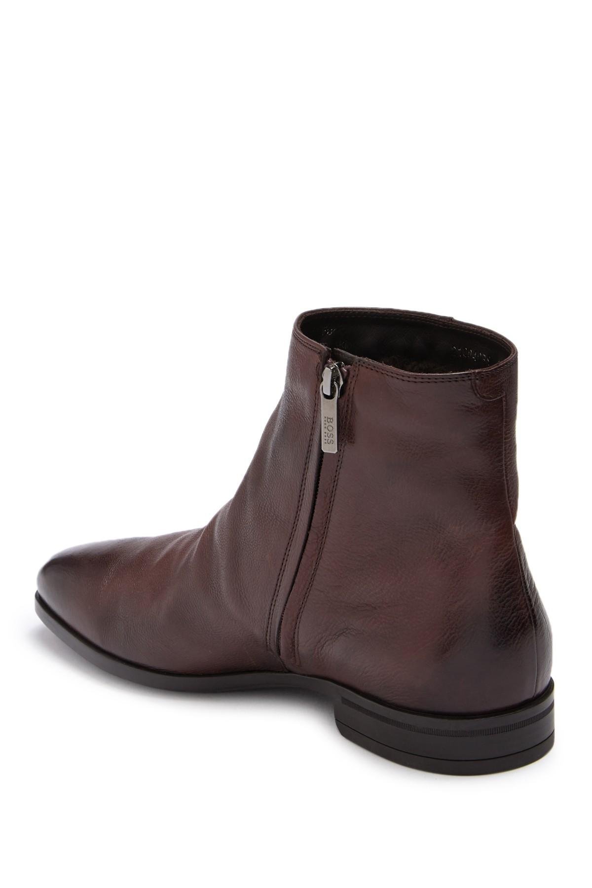 BOSS by HUGO BOSS Kensington Leather Zip Ankle Boot in Brown for Men | Lyst
