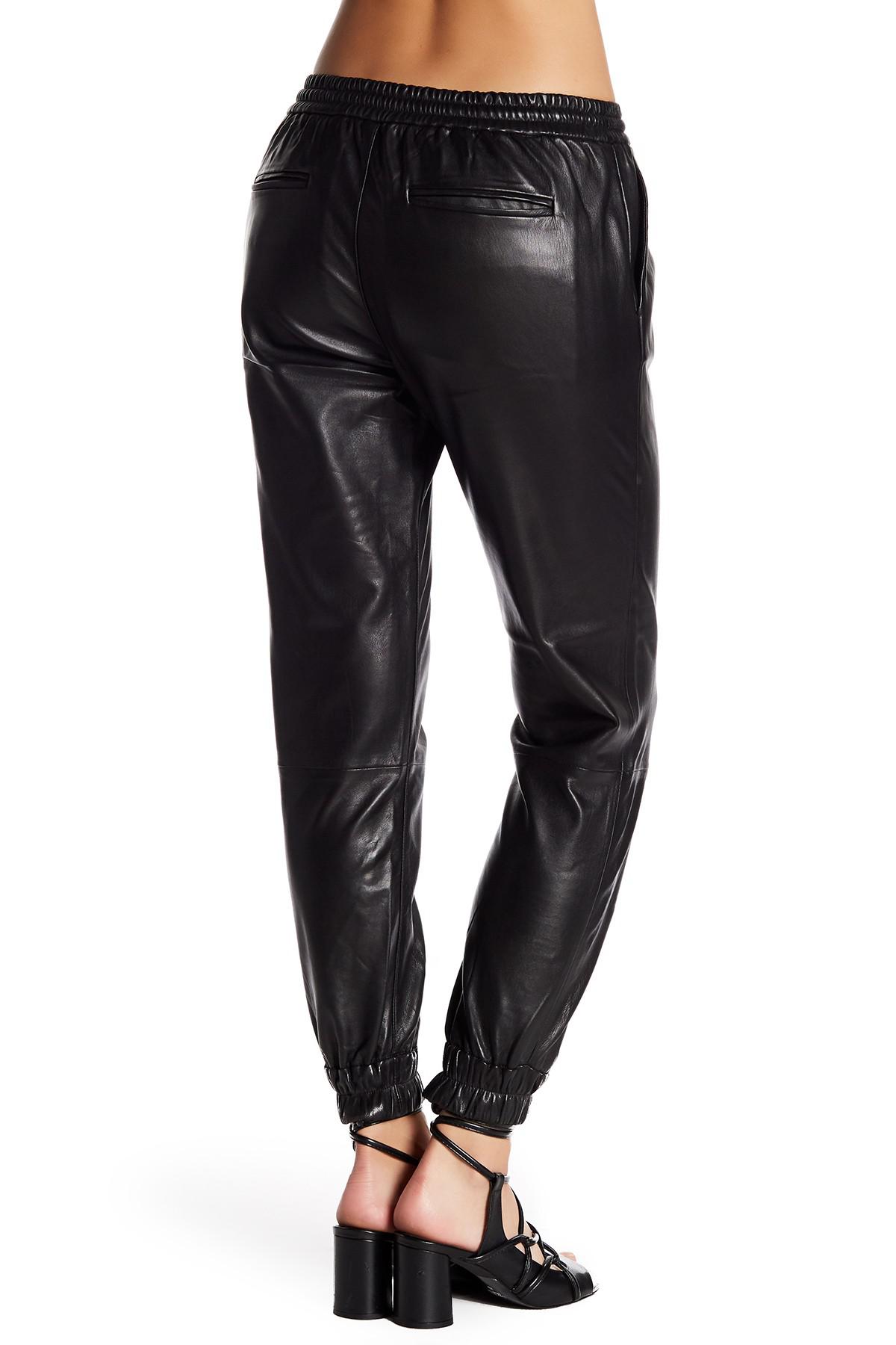PAIGE Jadyn Leather Jogger Pants in 