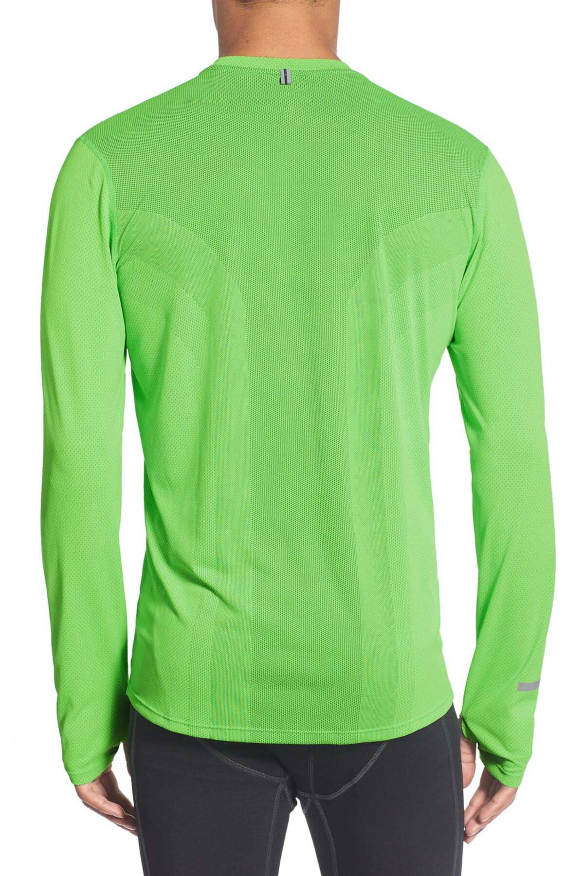 Nike Synthetic 'contour' Long Sleeve Drifit Running Tshirt in Green
