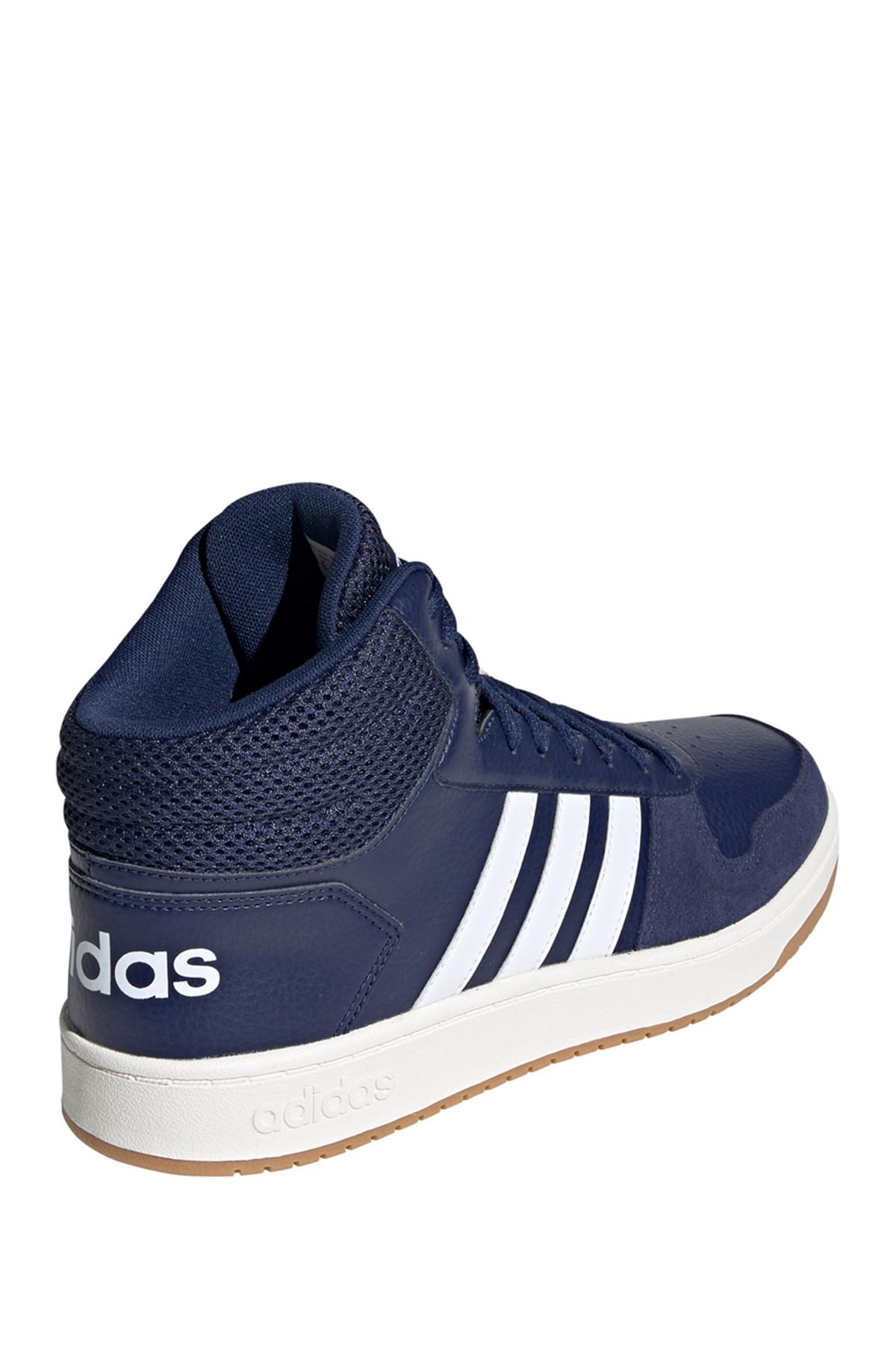 adidas Leather Hoops 2.0 Mid Sneaker in Navy (Blue) for Men - Lyst