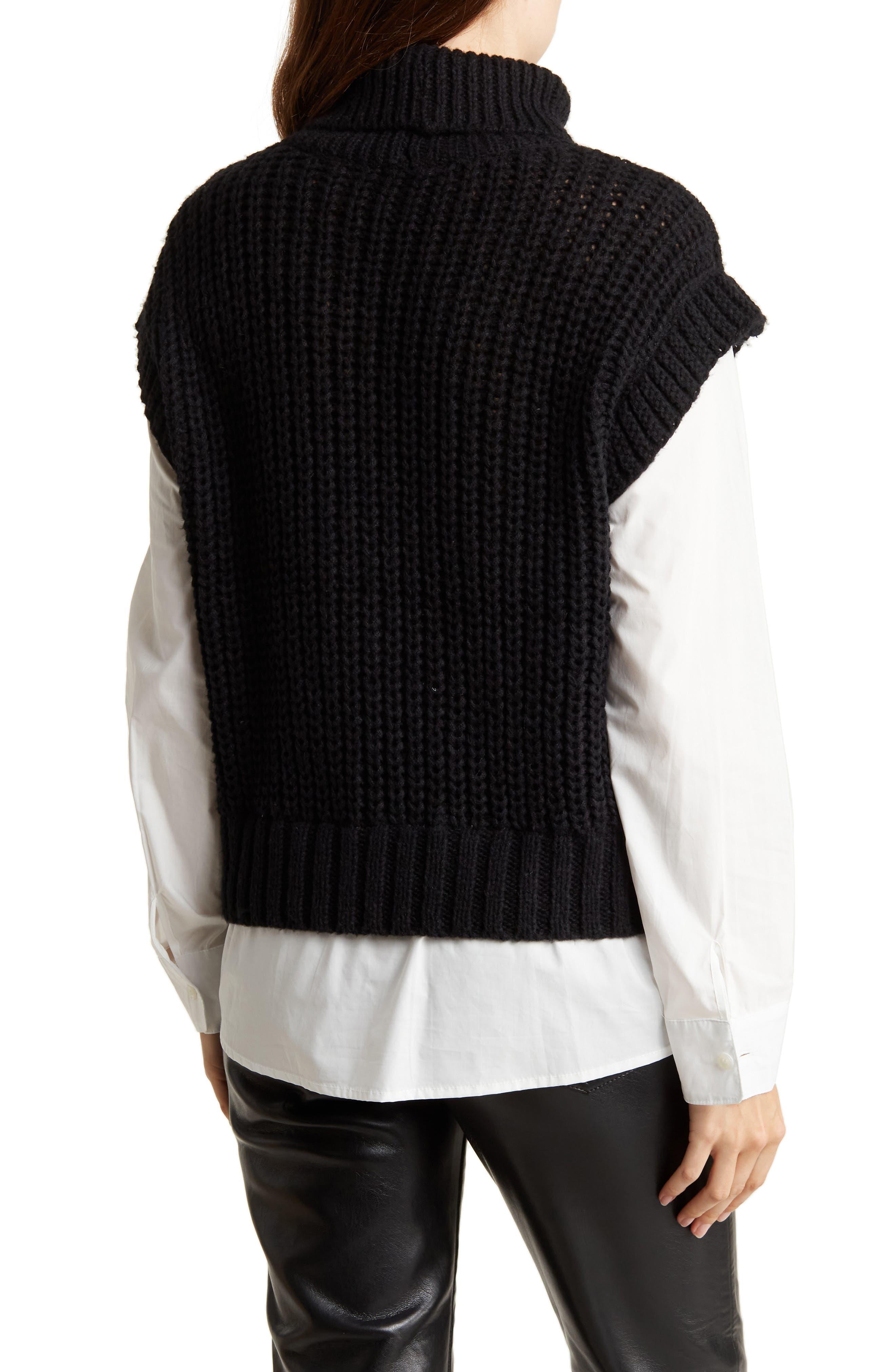 Lush Twofer Sweater Top in Black Lyst