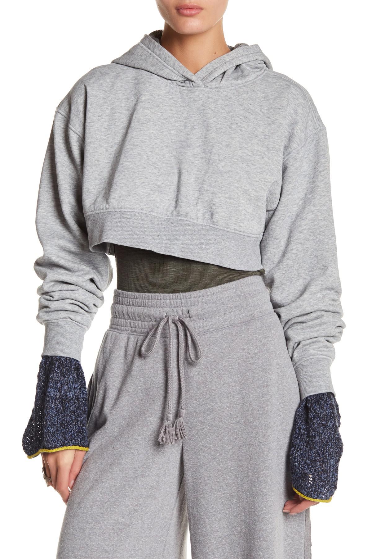 light grey cropped hoodie