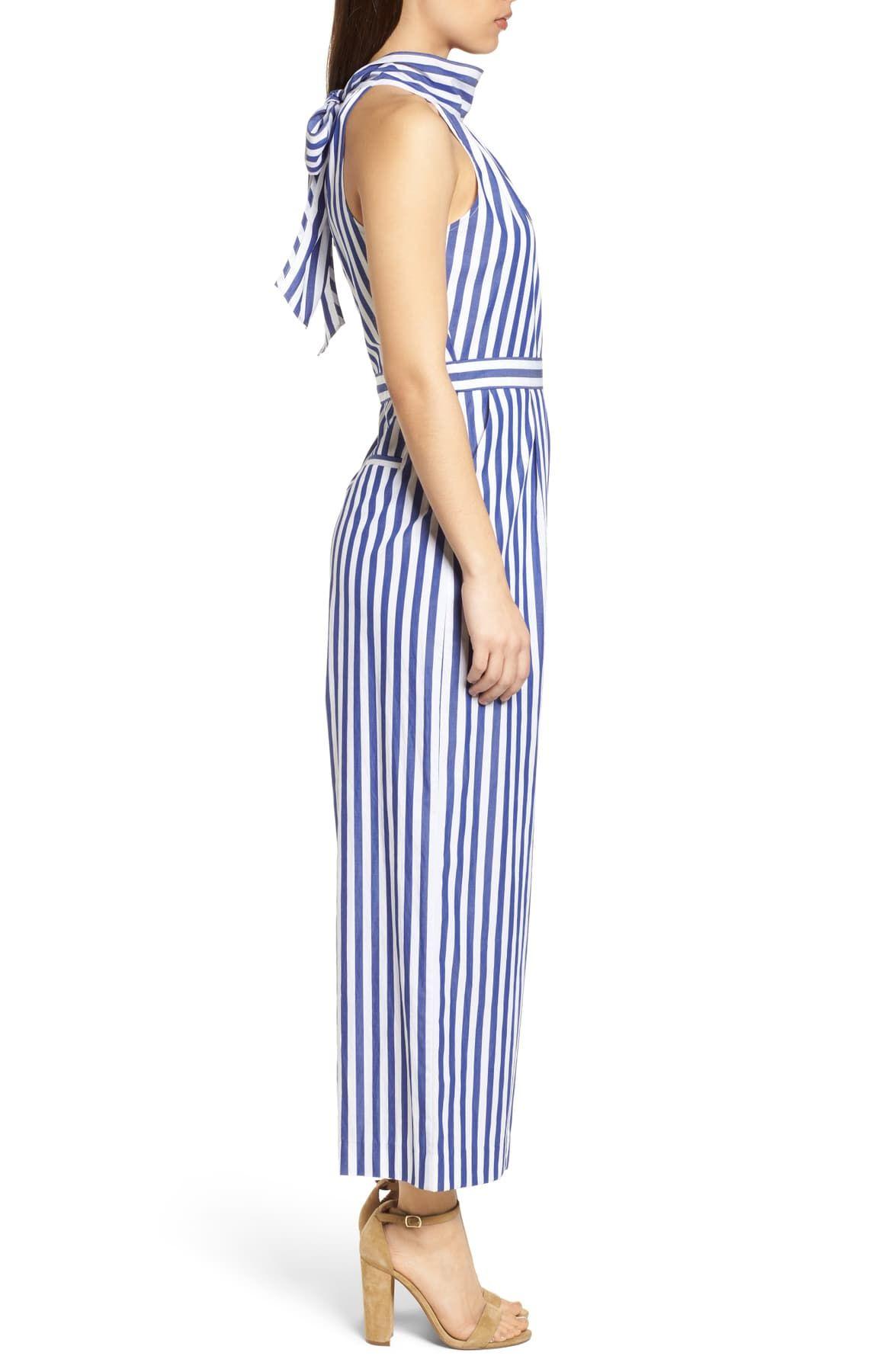 j crew striped halter jumpsuit