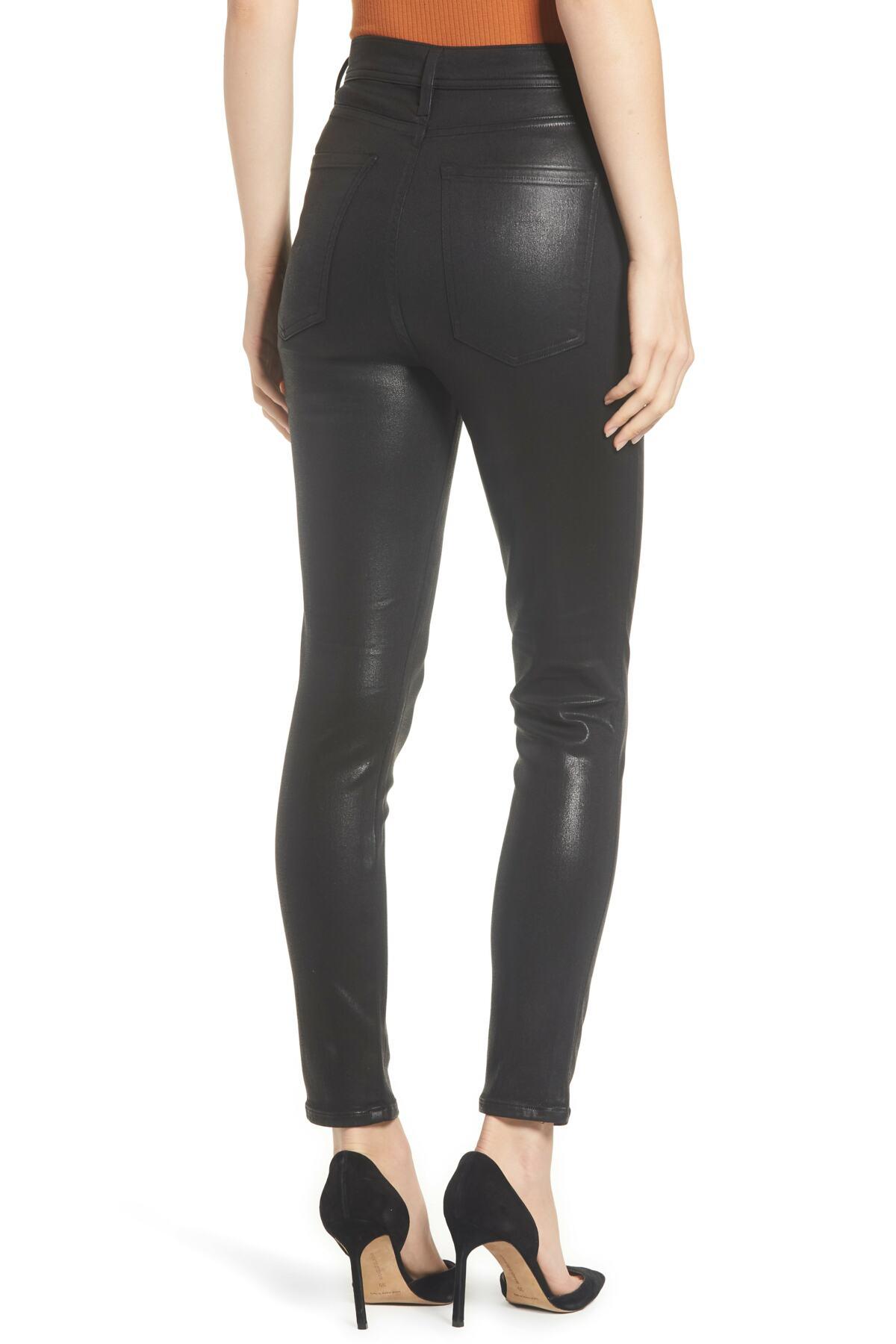 Agolde Roxanne Faux Leather High Waist Ankle Skinny Pants in Black - Lyst