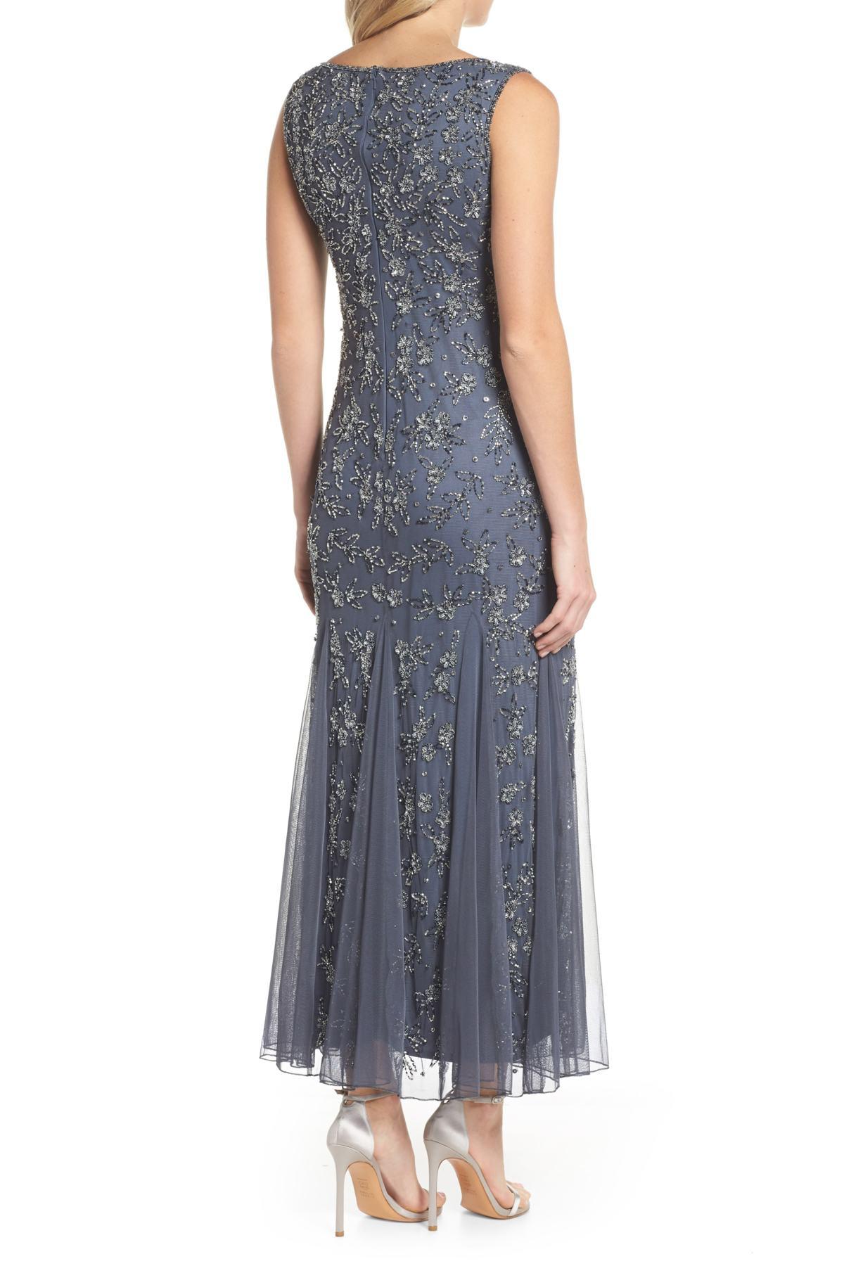 pisarro nights beaded godet gown