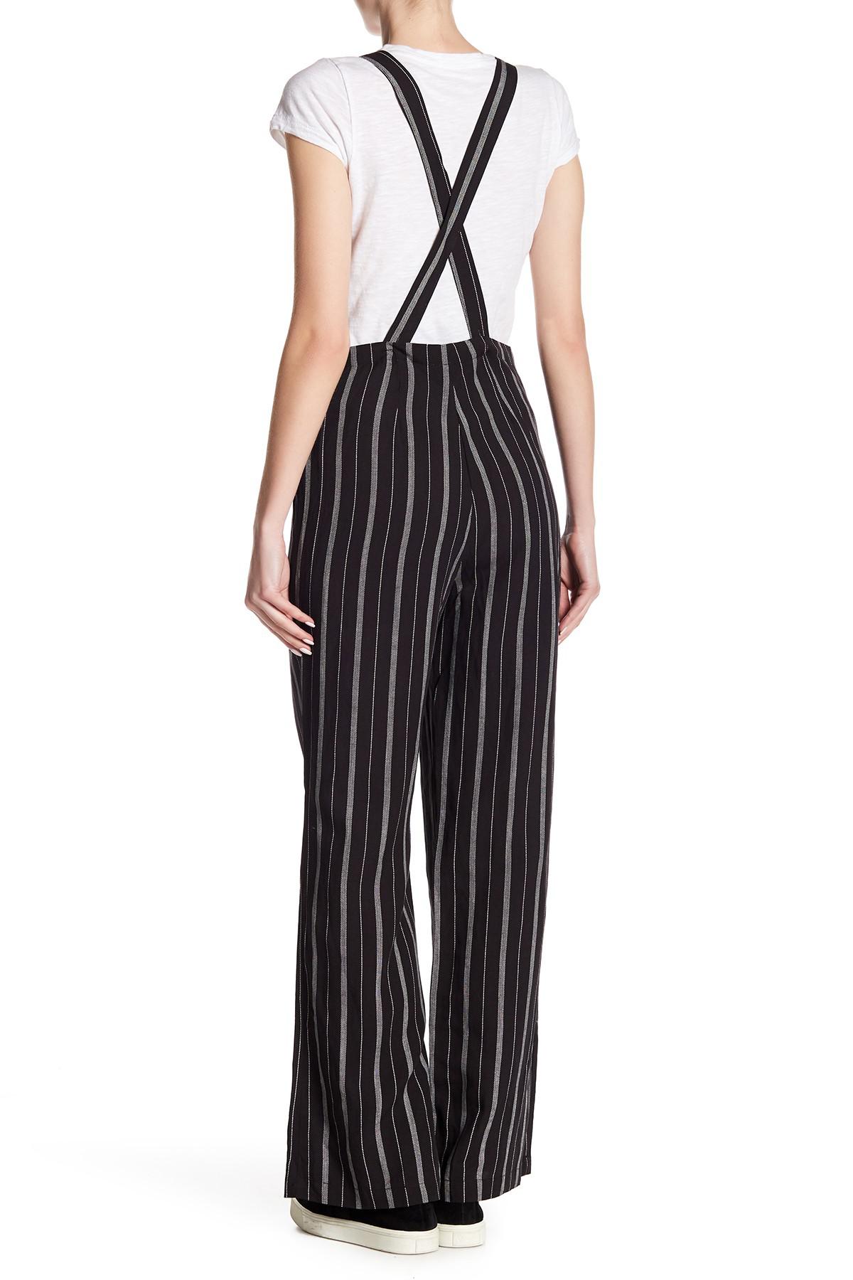 striped suspender jumpsuit