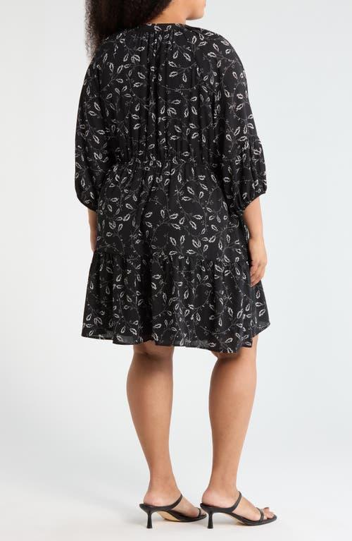 Melrose and Market Balloon Sleeve Fit & Flare Dress in Black | Lyst