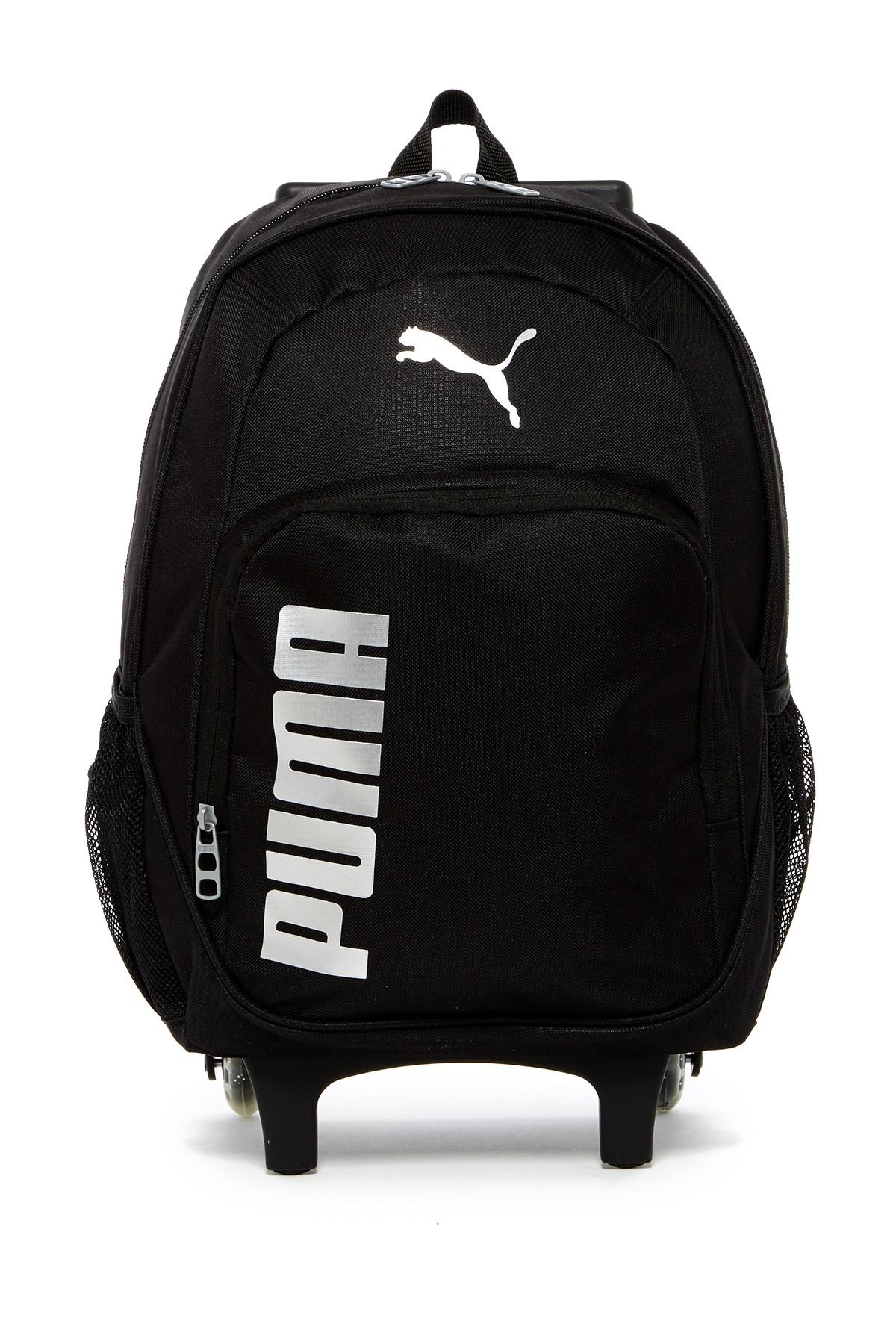 PUMA Rolling Wheeled Backpack in Black-Silver (Black) for Men | Lyst