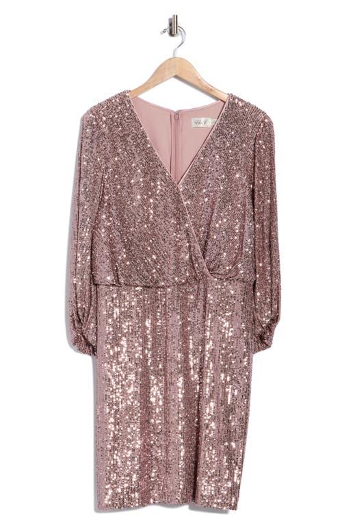 Eliza J Sequin Balloon Sleeve Faux Wrap Dress in Purple | Lyst Eliza J Sequin Balloon Sleeve Faux Wrap Dress in Purple | Lyst