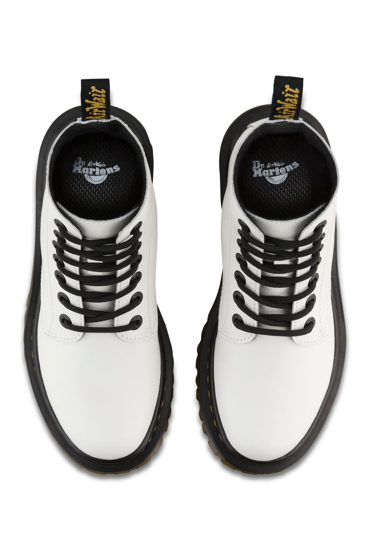 Dr. Martens Luana Leather Combat Boot in White | Lyst