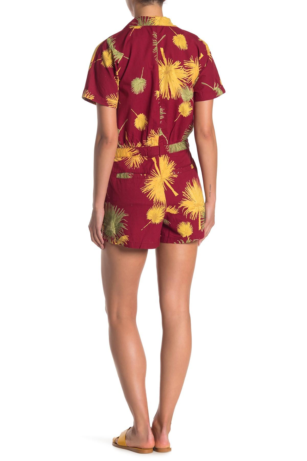 Free People Cotton Malibu Romper In Red Combo Red Lyst