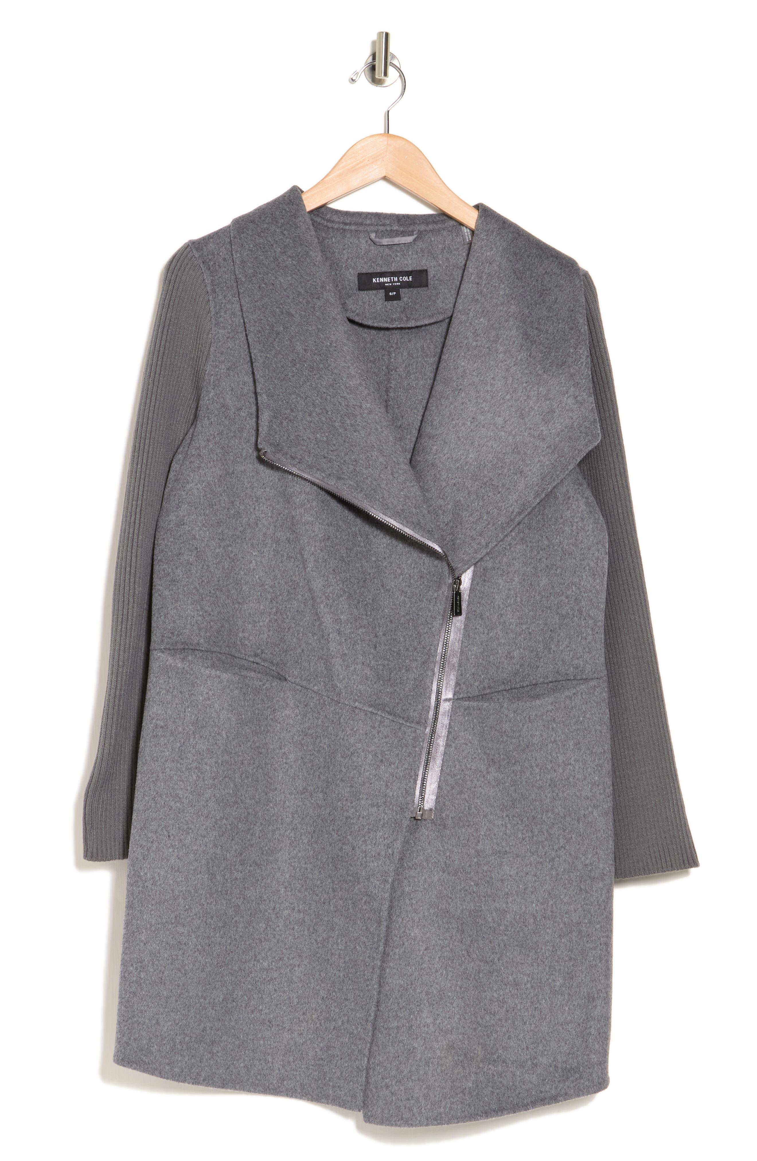 Kenneth cole asymmetrical wool cheap coat
