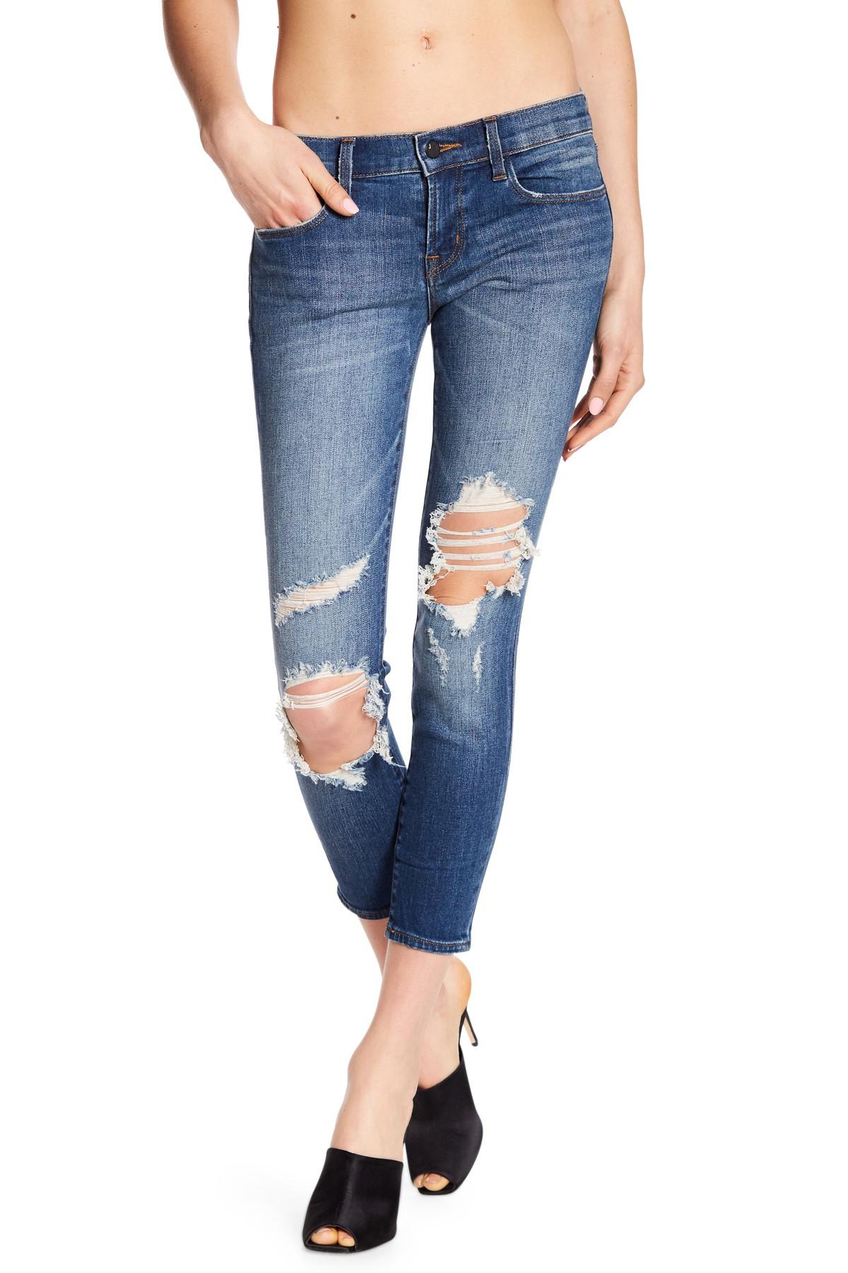 J Brand Denim 9326 Low Rise Crop Skinny Jeans In Blue Lyst