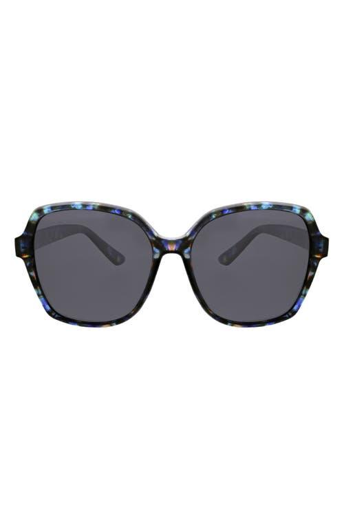 Oscar de la Renta Black and Blue Gradient Sunglasses Oscar de la Renta OSS1208CE 001 Square Shiny Black  main image 2