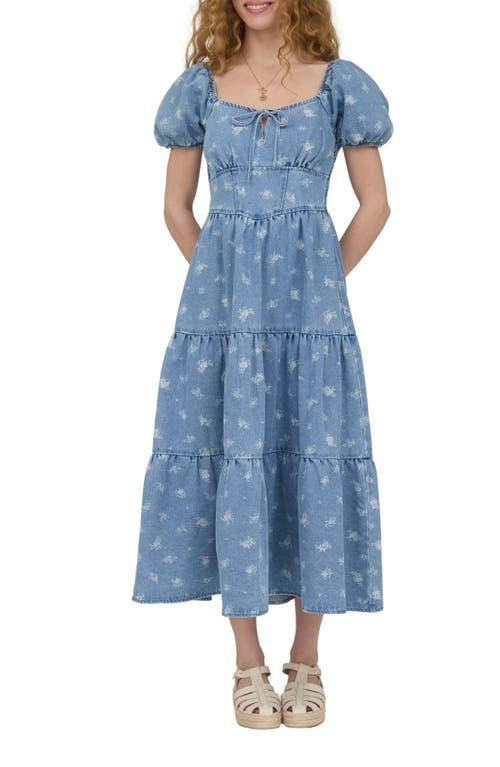 august sky women's scalloped floral lace overlay midi dress Blue Multi Scallop Cutout Floral Lace Dress – SSYS main image 0