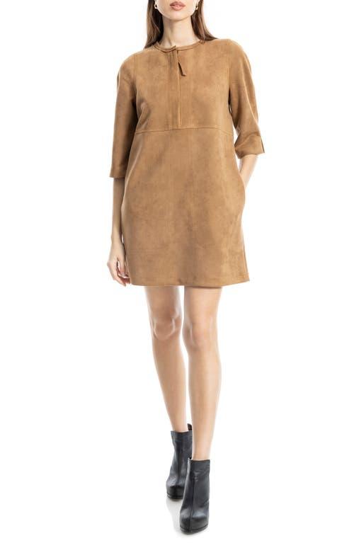 brown boots dress outfit Making an Entrance Lace Up Faux Suede Shift Dress in Tan  Impressions  Online Boutique