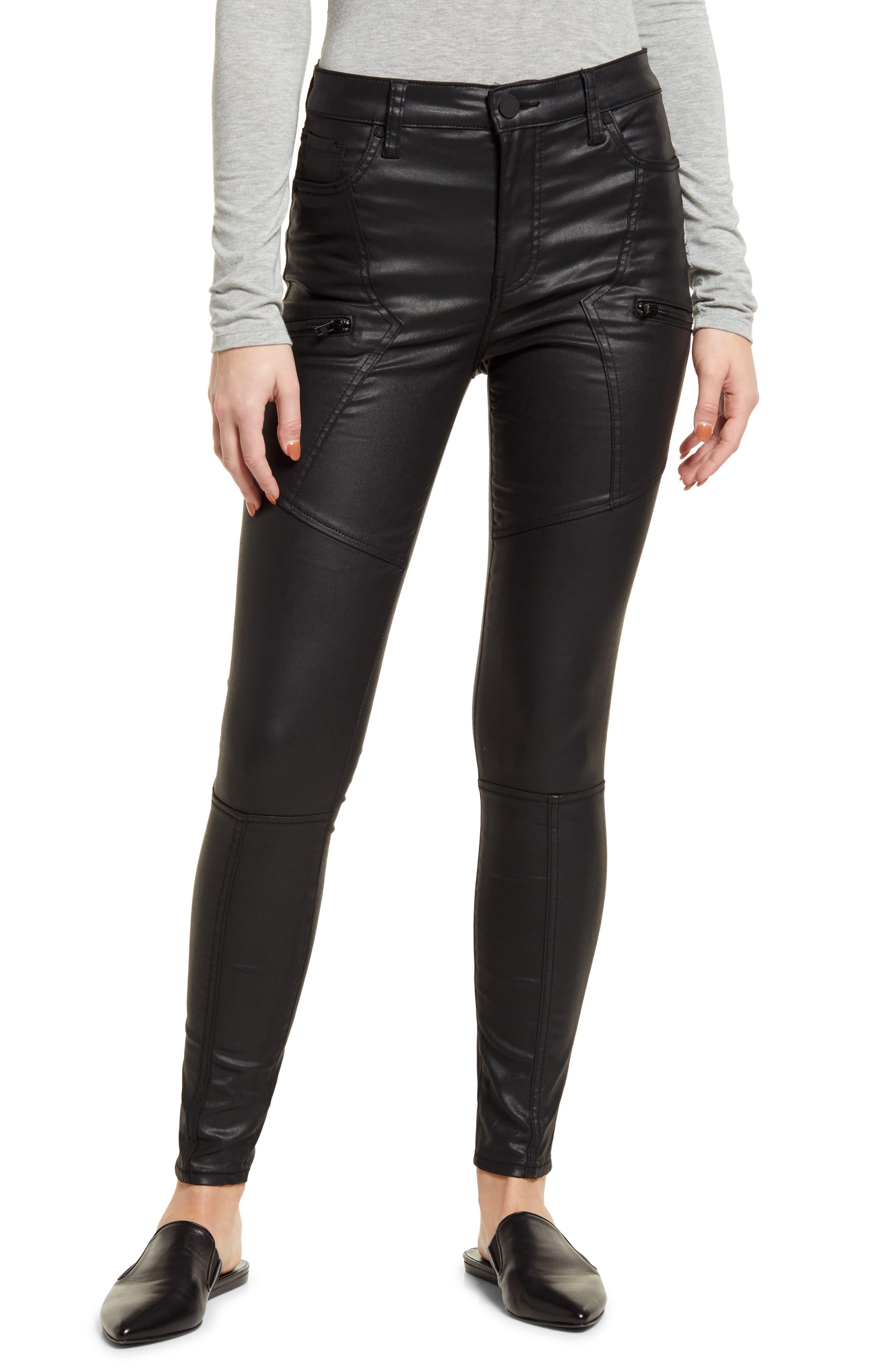 Kut From The Kloth Mia Moto Coated Toothpick Skinny Pants In Black At  Nordstrom Rack | Lyst