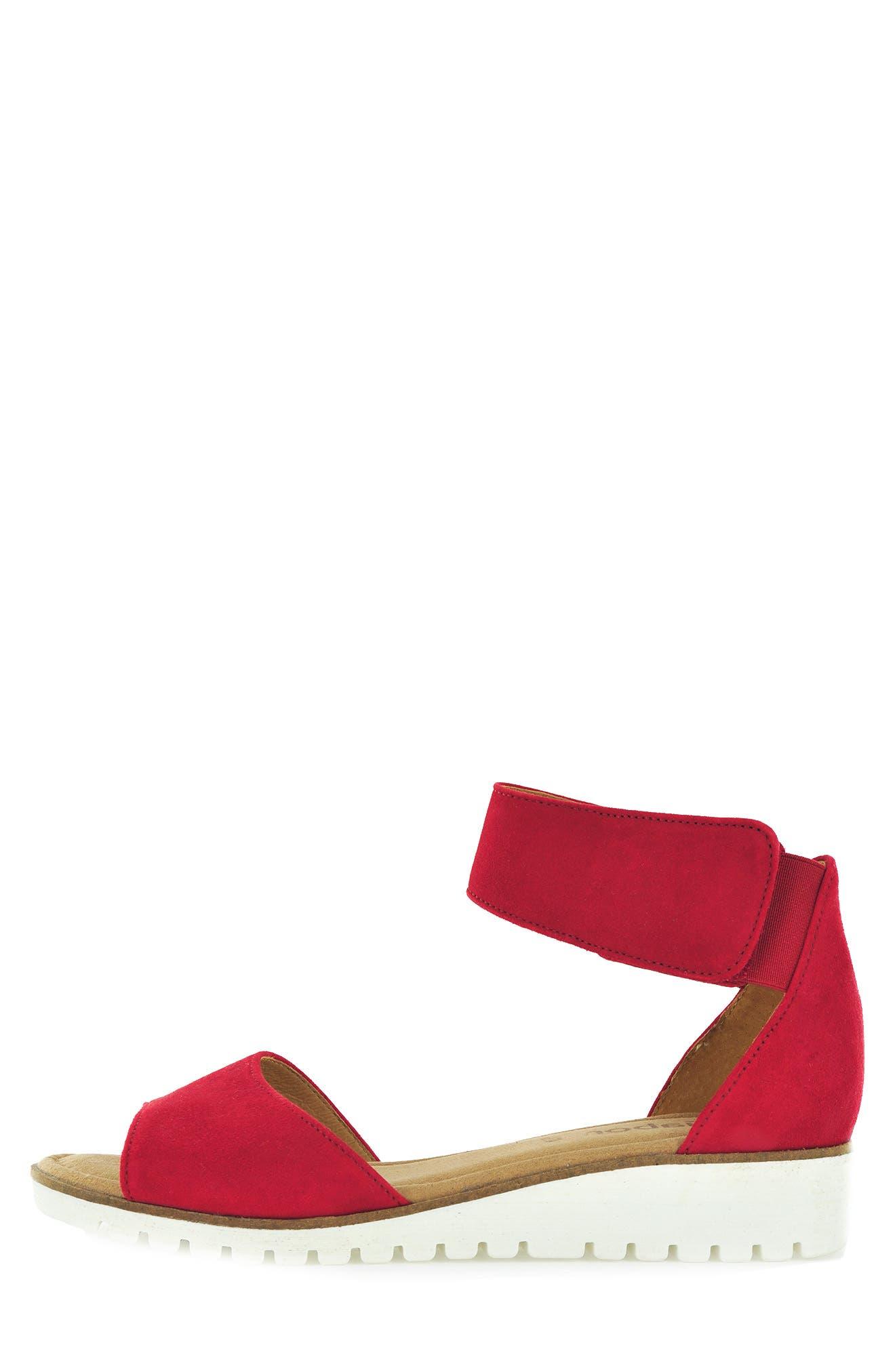 Gabor Strappy Wedge Sandal In Red At Nordstrom Rack | Lyst