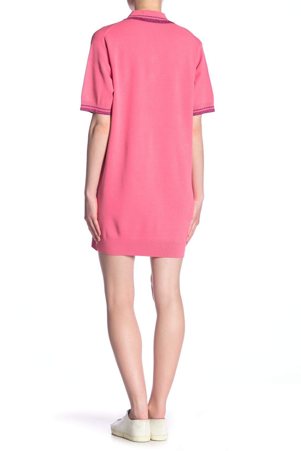 Marc Jacobs Flower Button Polo Shirt Dress in Pink | Lyst