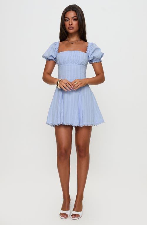 Princess Polly Rabatia Puff Sleeve Cotton Minidress in Blue | Lyst