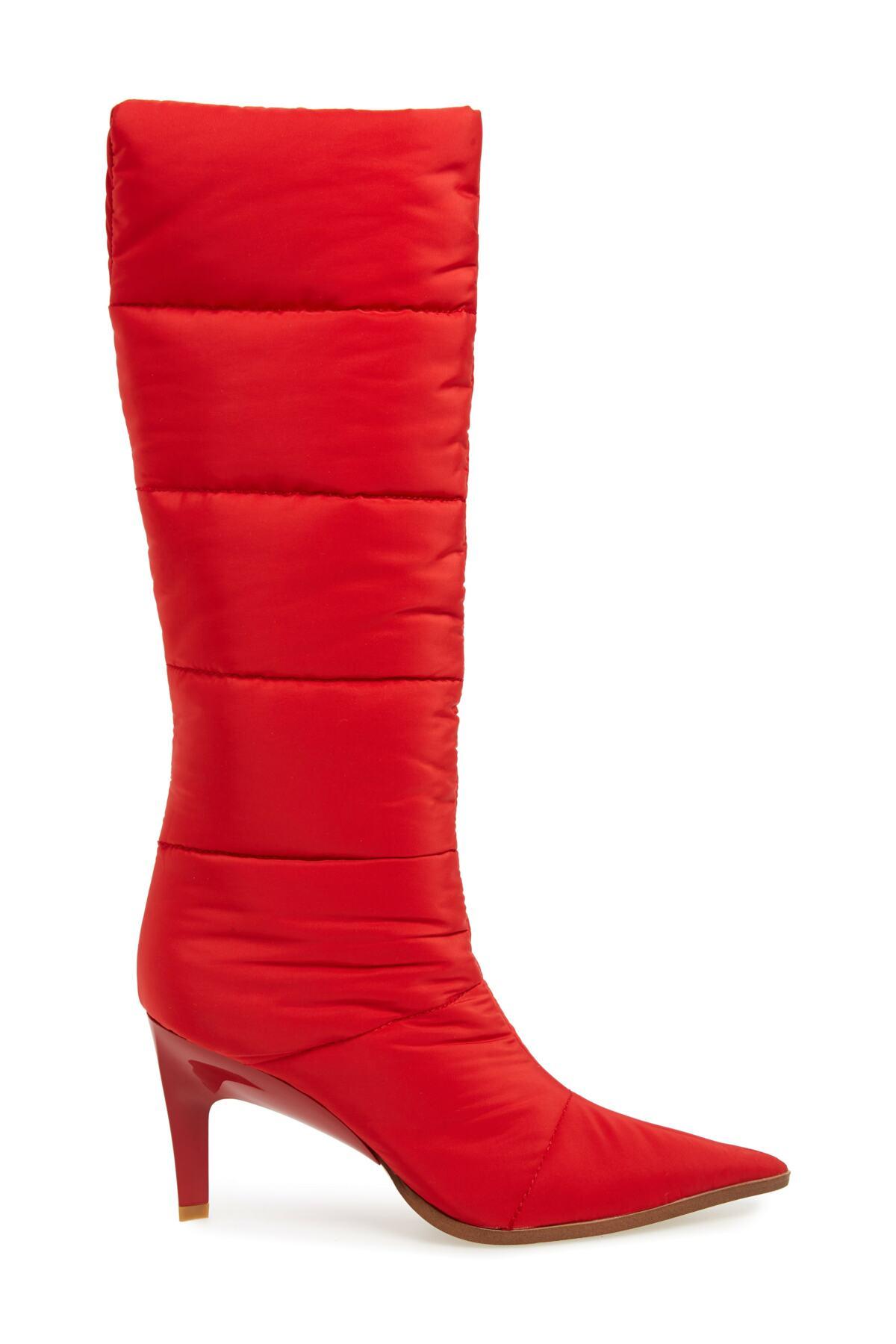 Jeffrey Campbell Apris Knee High Puffer Boot (women) in Red Lyst