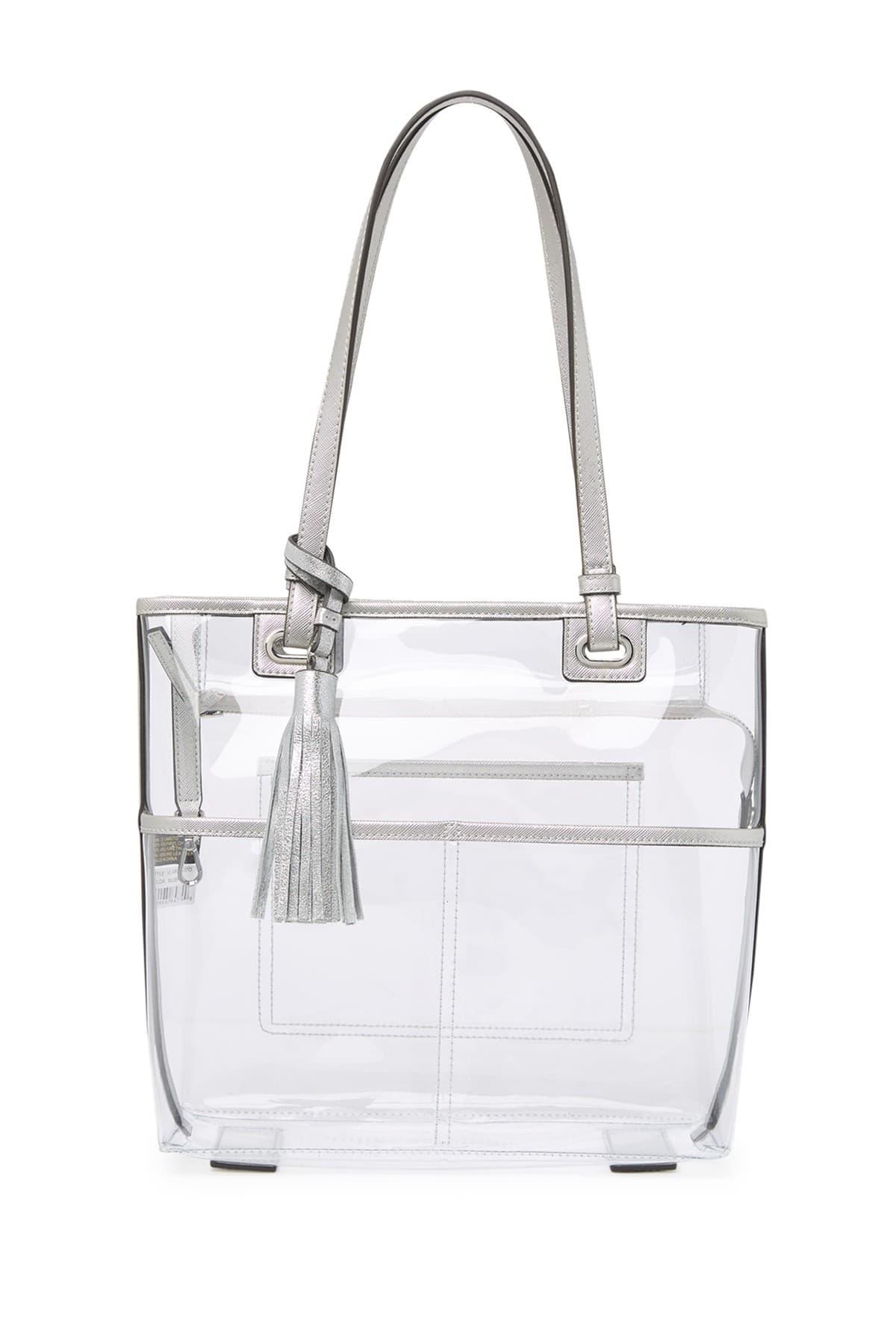 Vince Camuto Aryna Clear Small Colorblock Tote Bag in Metallic