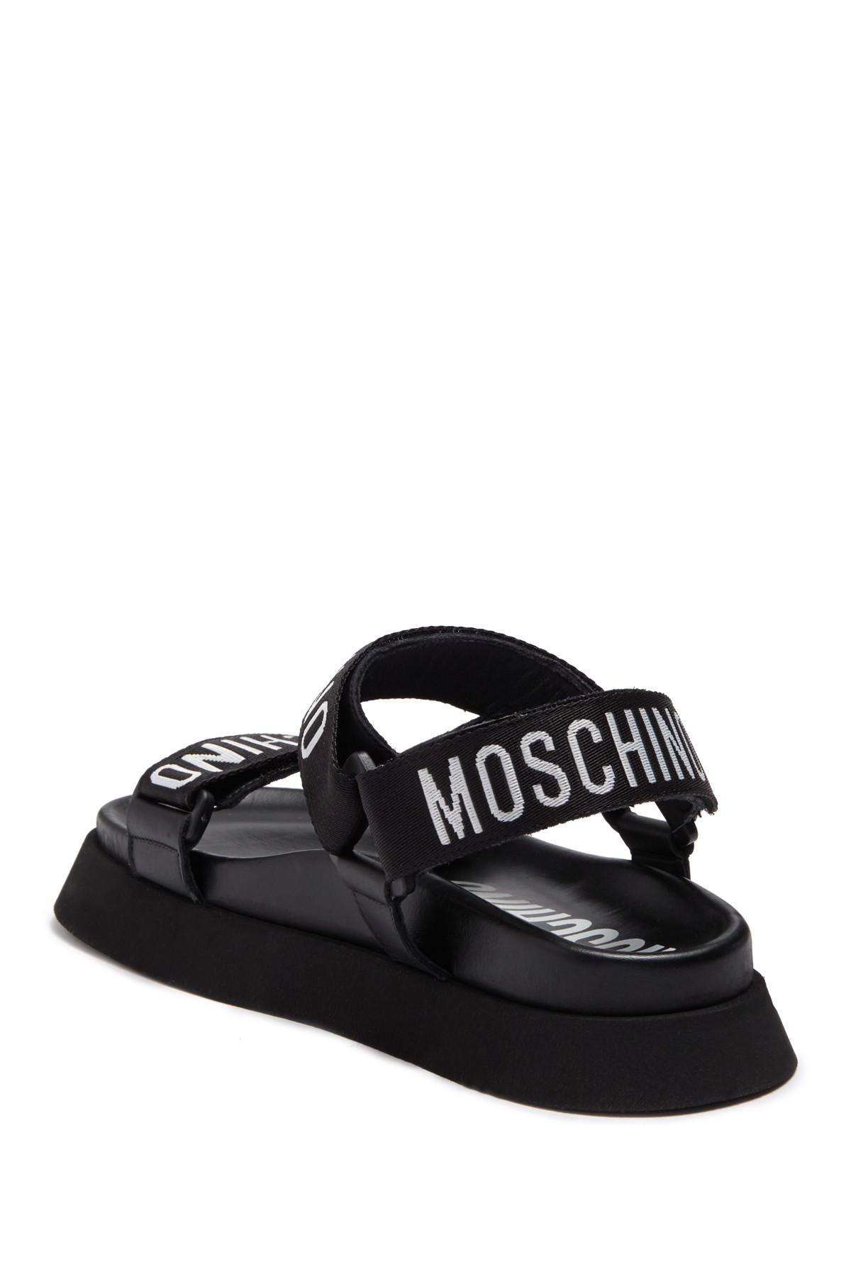 moschino logo strap sandals