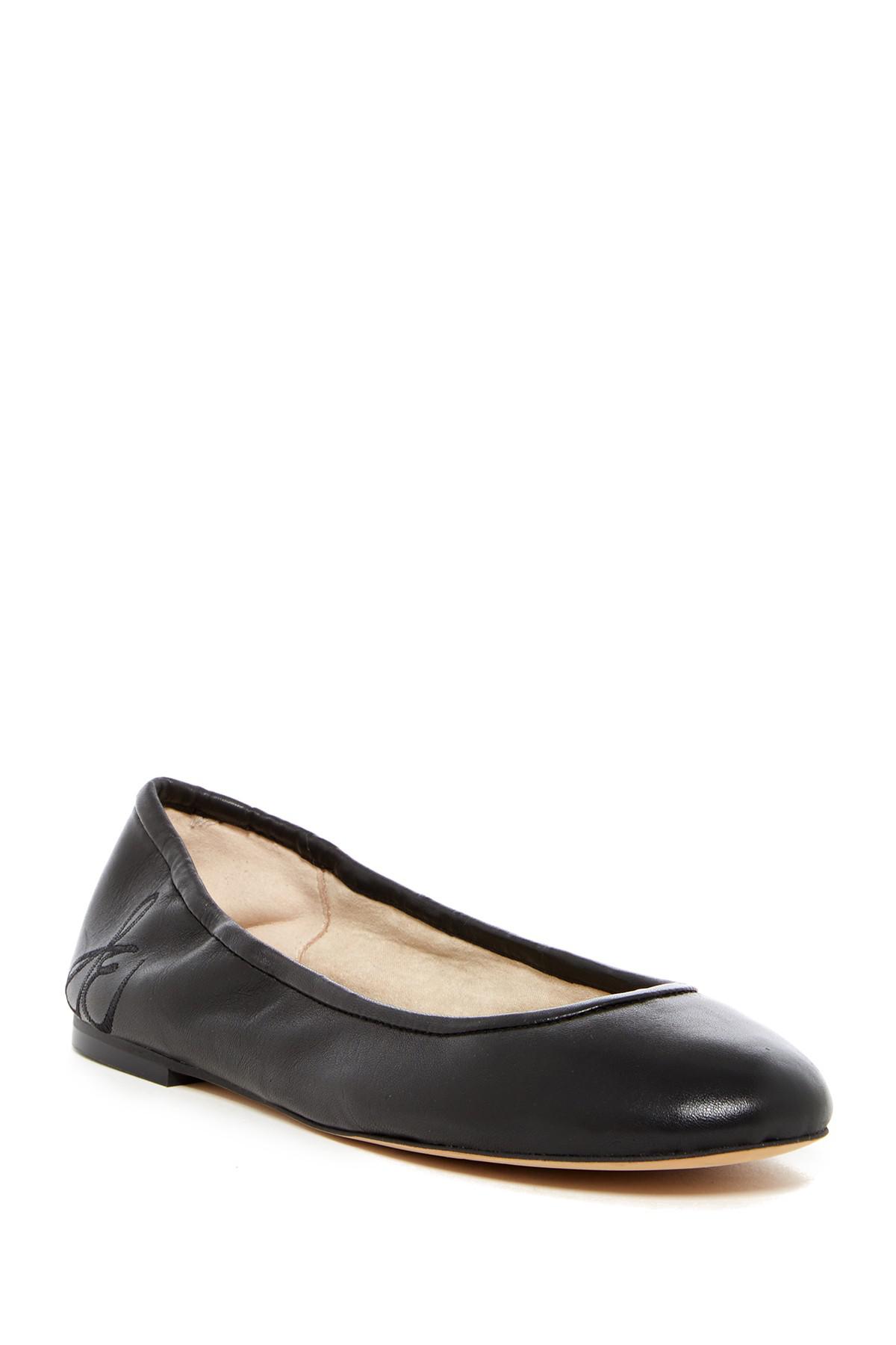 Sam Edelman Fritz Leather Ballet Flat in Black | Lyst