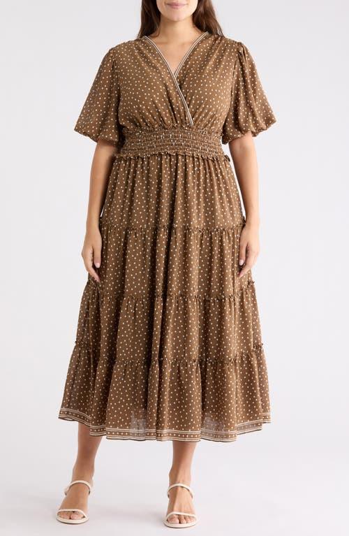 max brown dress Brown Maxi Dress With Slit And Long Sleeves