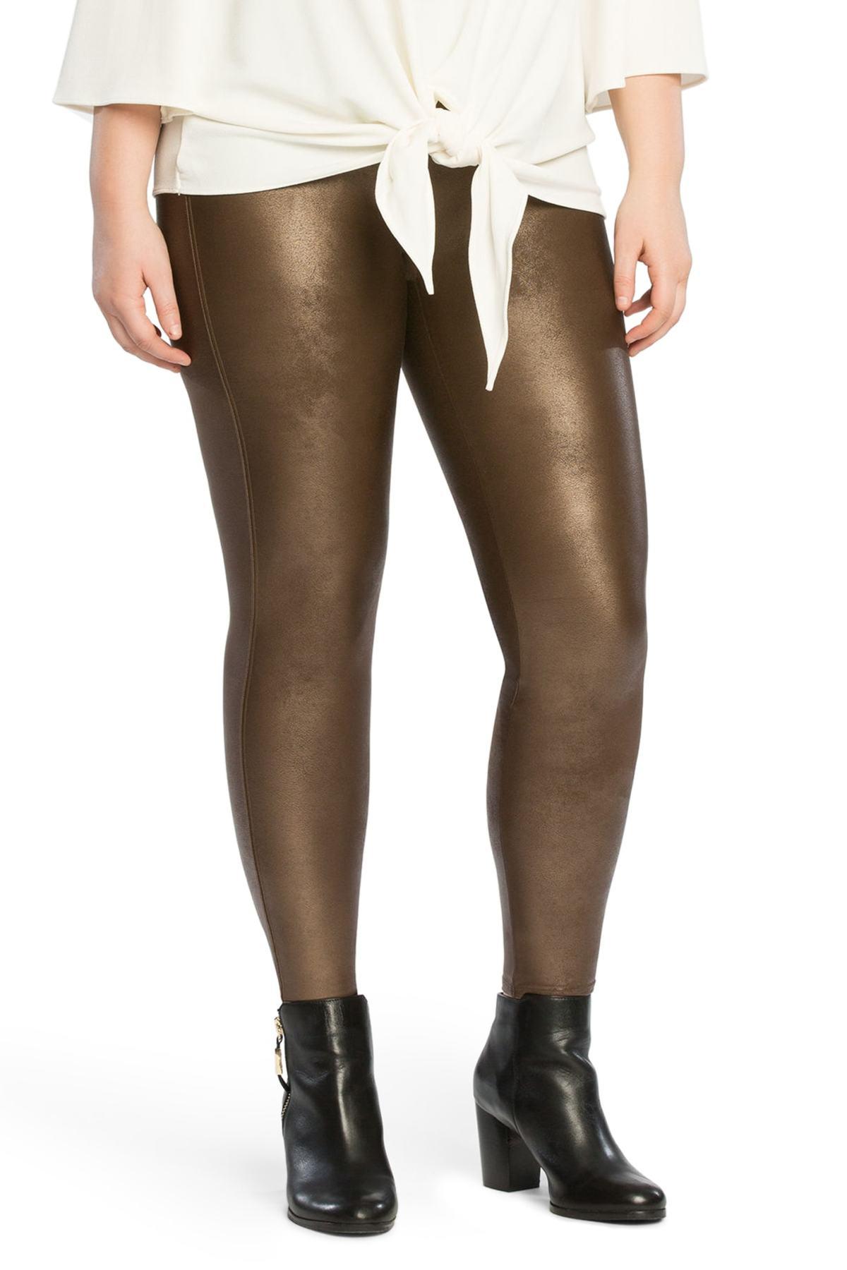Spanx Faux Leather Leggings in Brown