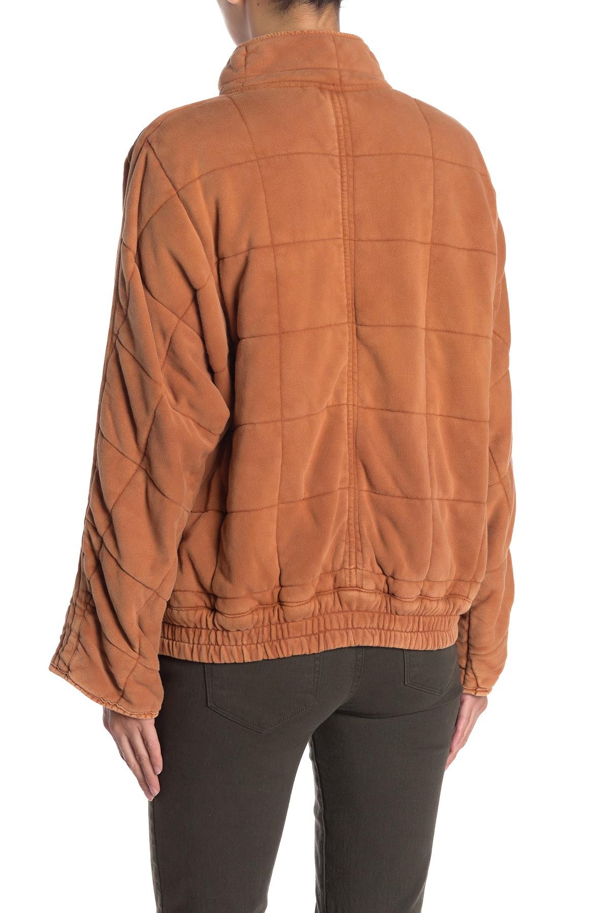 Free People Cotton Dolman Sleeve Quilted Jacket in Brown Lyst