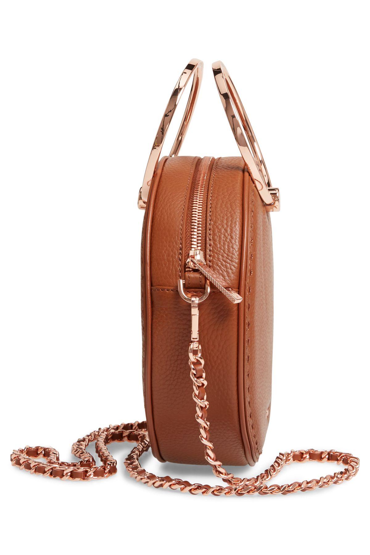 Ted Baker Maddie Circle Leather Crossbody Bag in Brown Lyst