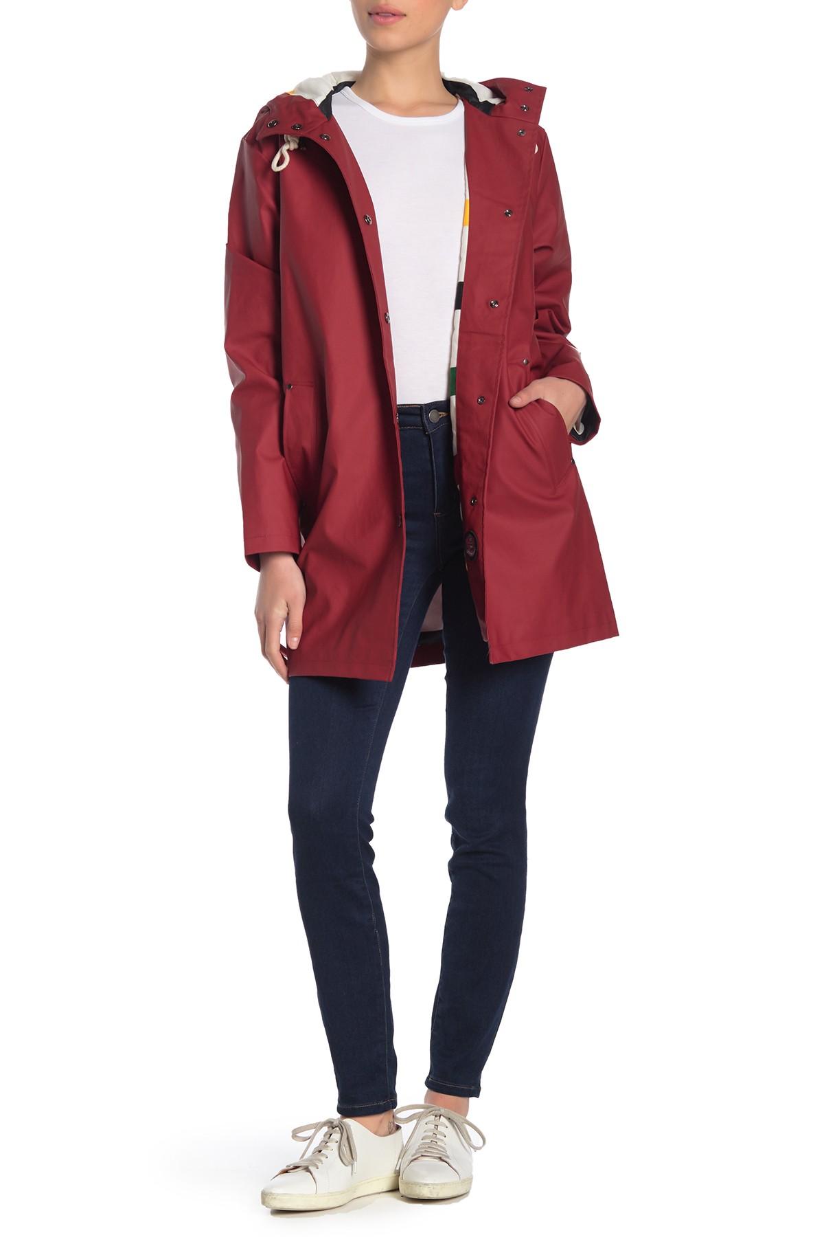 Pendleton Synthetic Olympic Hooded Slicker Coat in Red Lyst