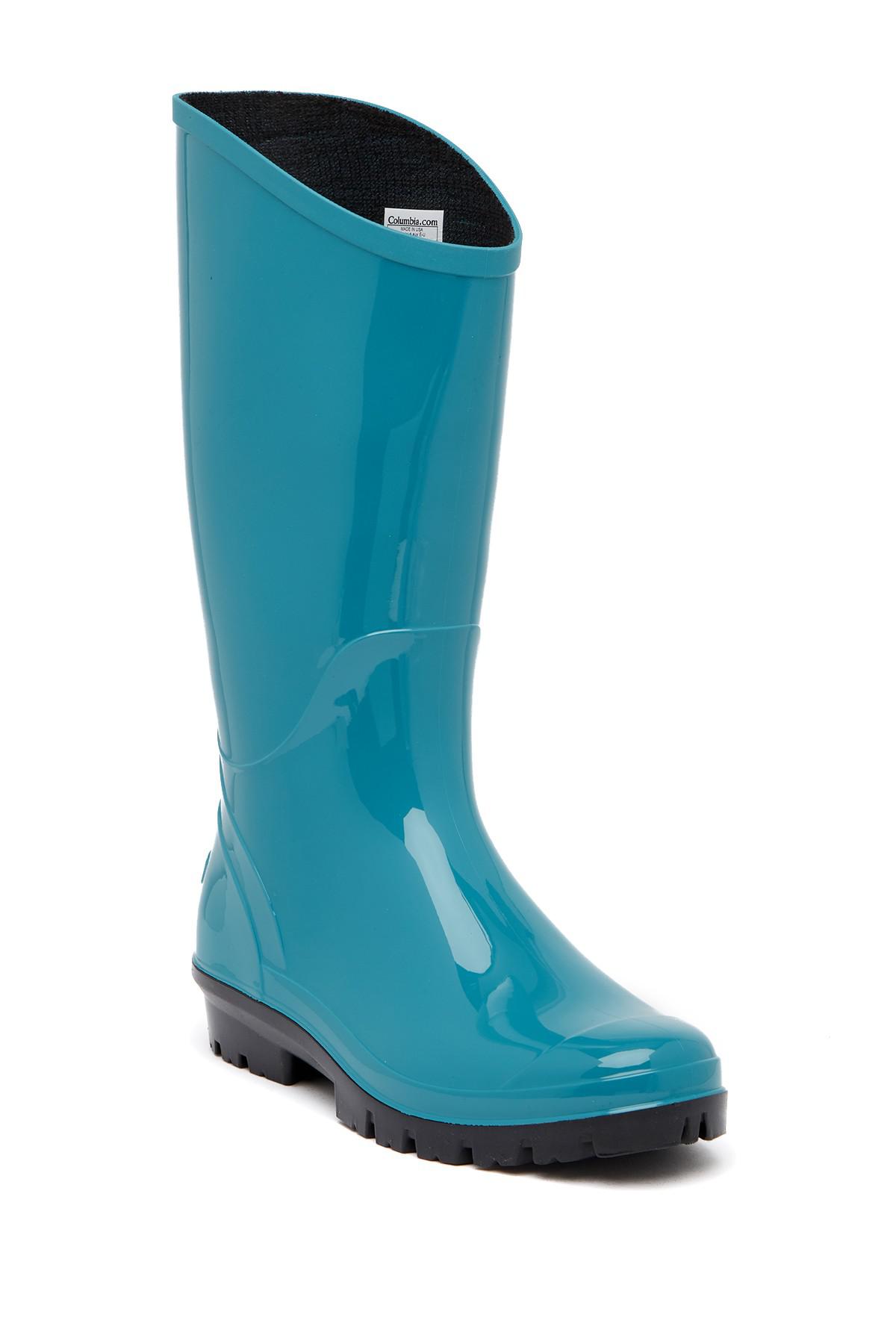 Columbia Rainey Tall Solid Waterproof Rain Boot in Teal-Jade Lime (Blue ...