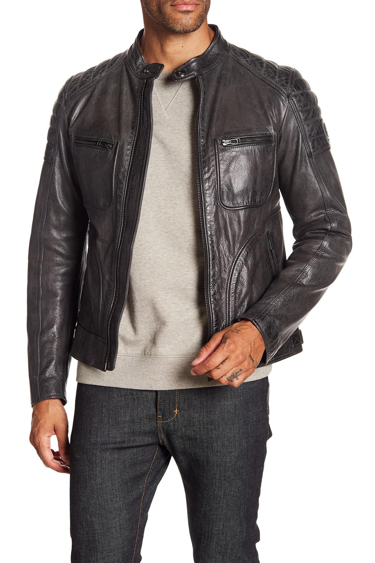 Belstaff Weybridge 2017 Leather Jacket in dk Grey (Gray) for Men - Lyst