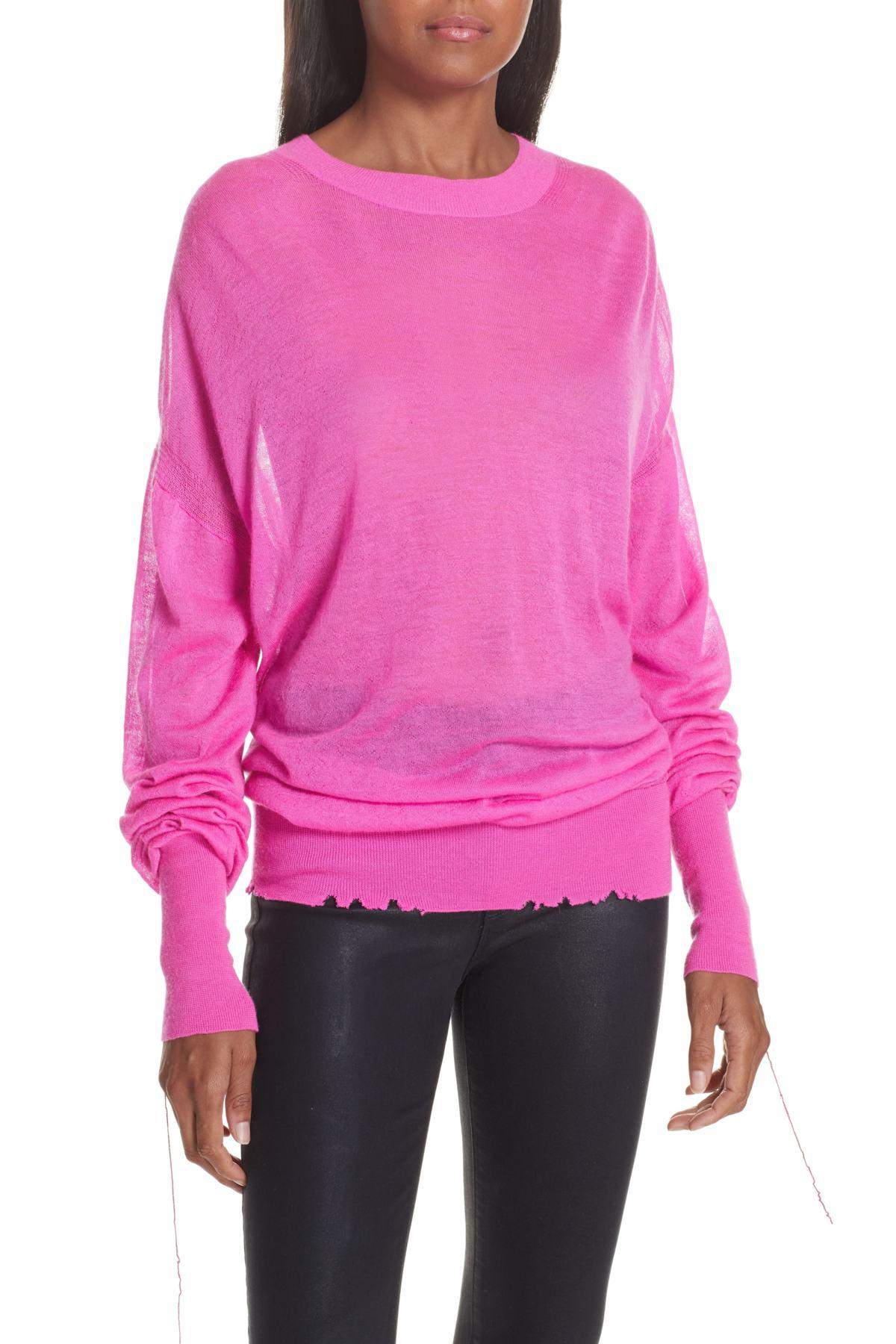 helmut lang pink sweater