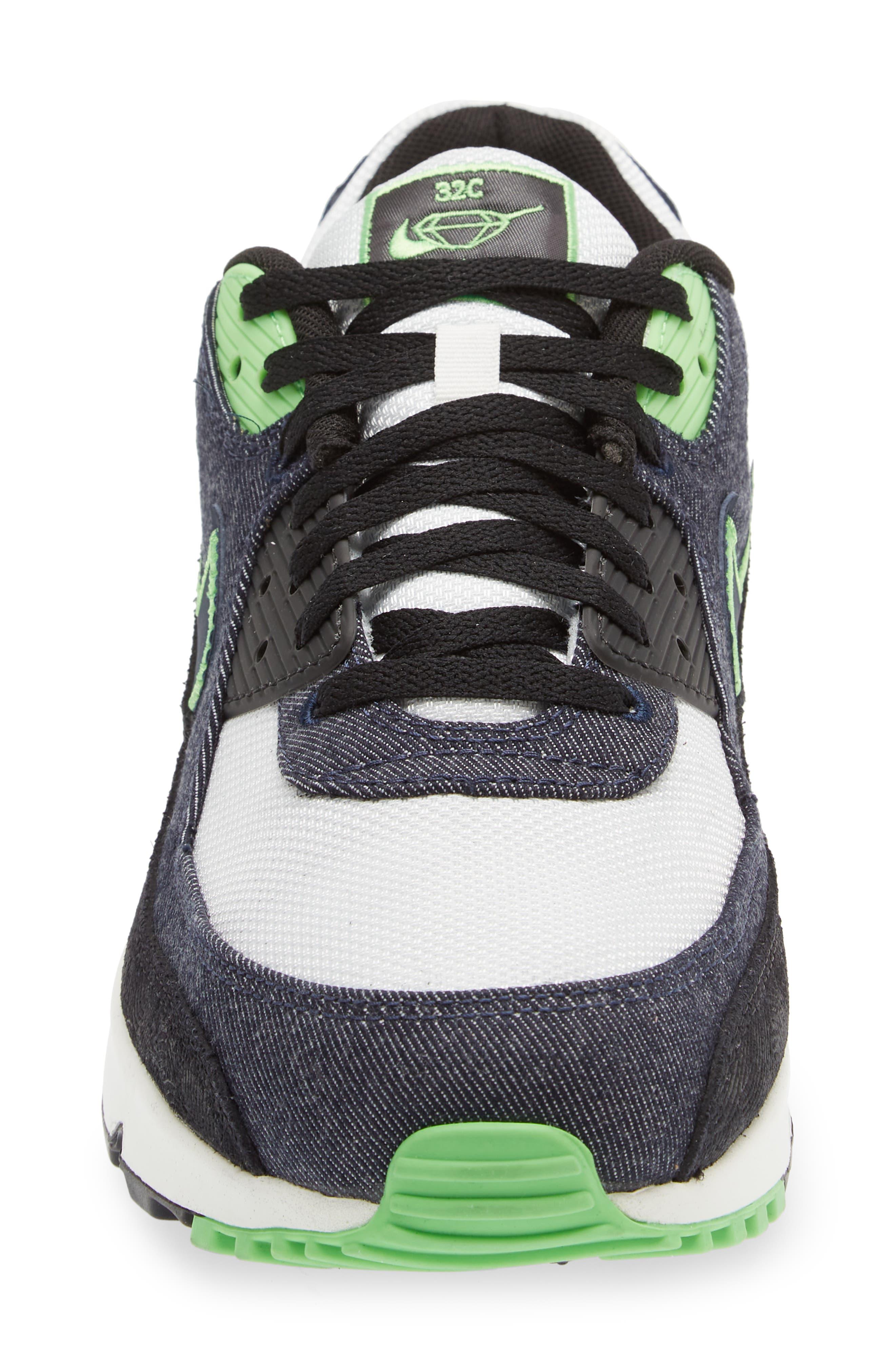 Nike Air Max 90 Se Sneaker In Black/obsidian/green/white At Nordstrom Rack Gray for Men Lyst