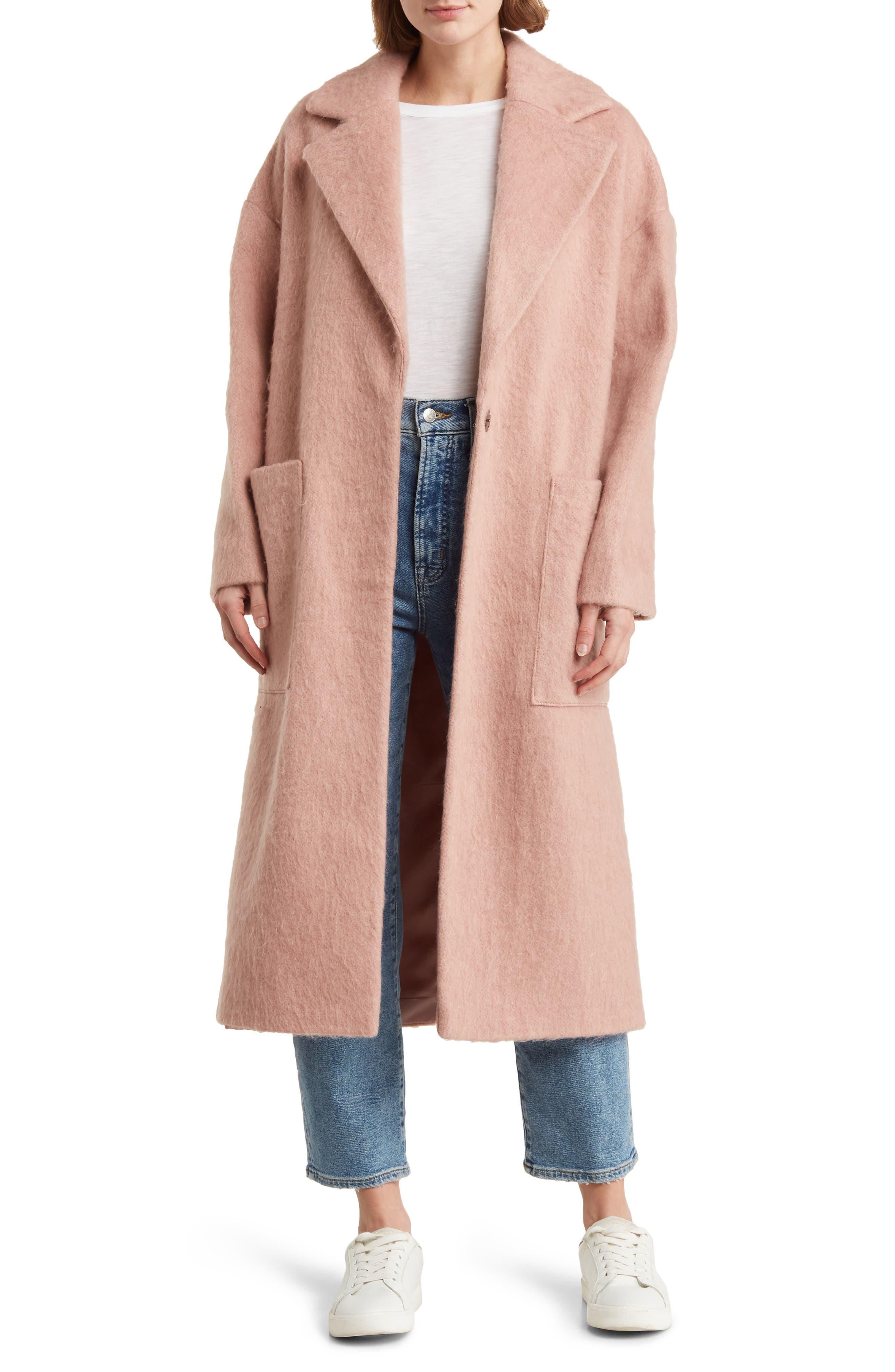 Topshop blush hotsell brushed coat