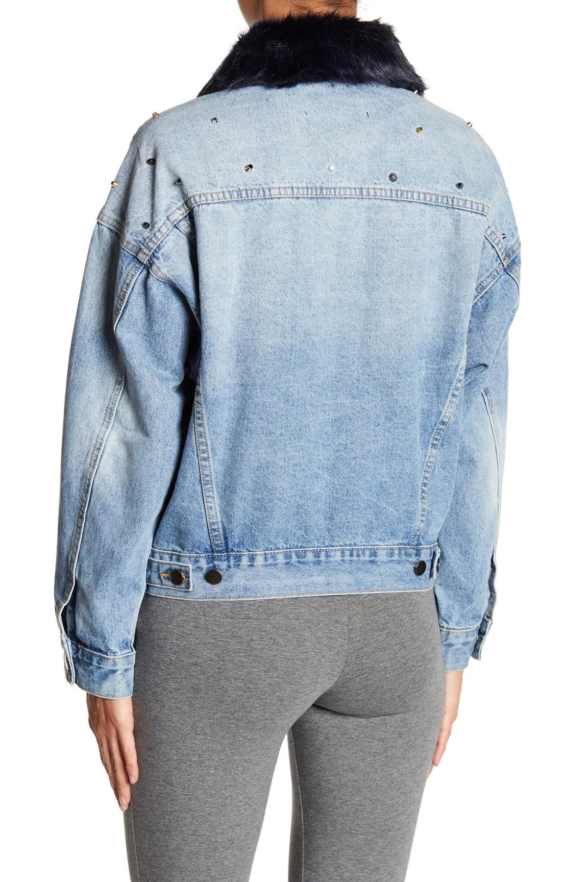 seed peplum denim jacket