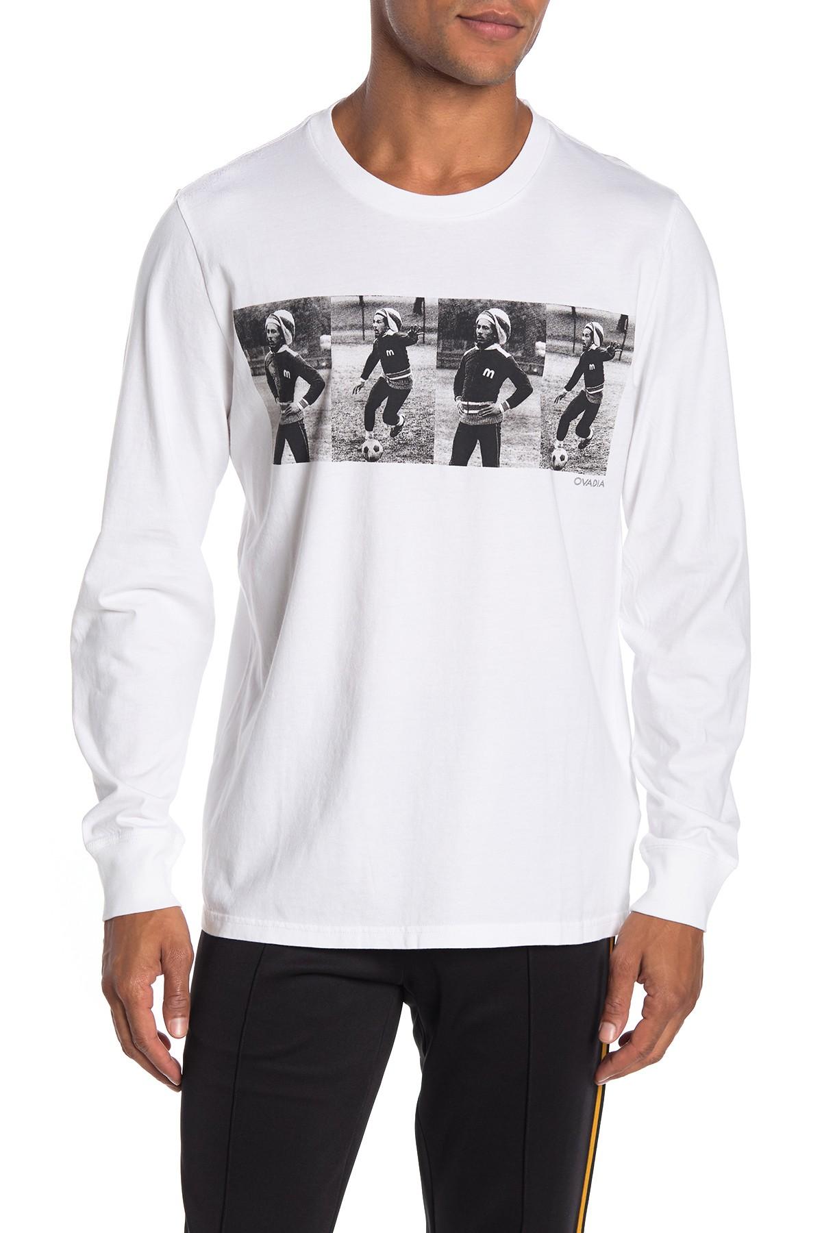 Ovadia And Sons Cotton Men's Bob Marley Playing Soccer Long-sleeve T-shirt  in White for Men - Lyst