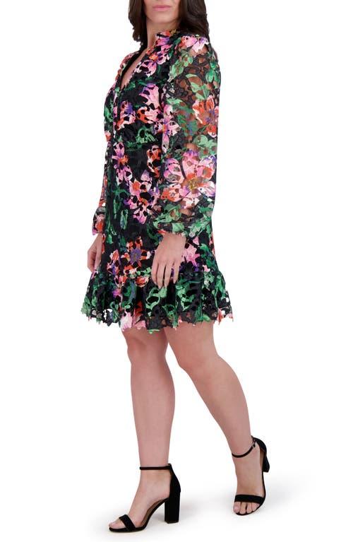 kensie floral lace dress kensie Women's V-Neck Floral Lace Midi Dress - White