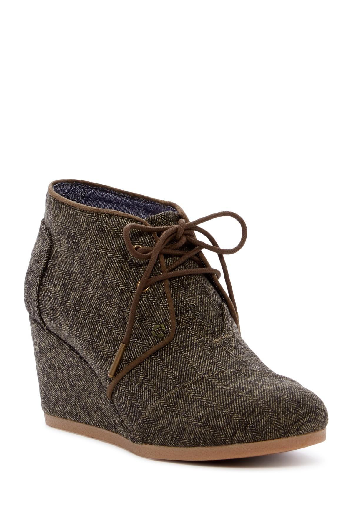 toms desert wedge bootie