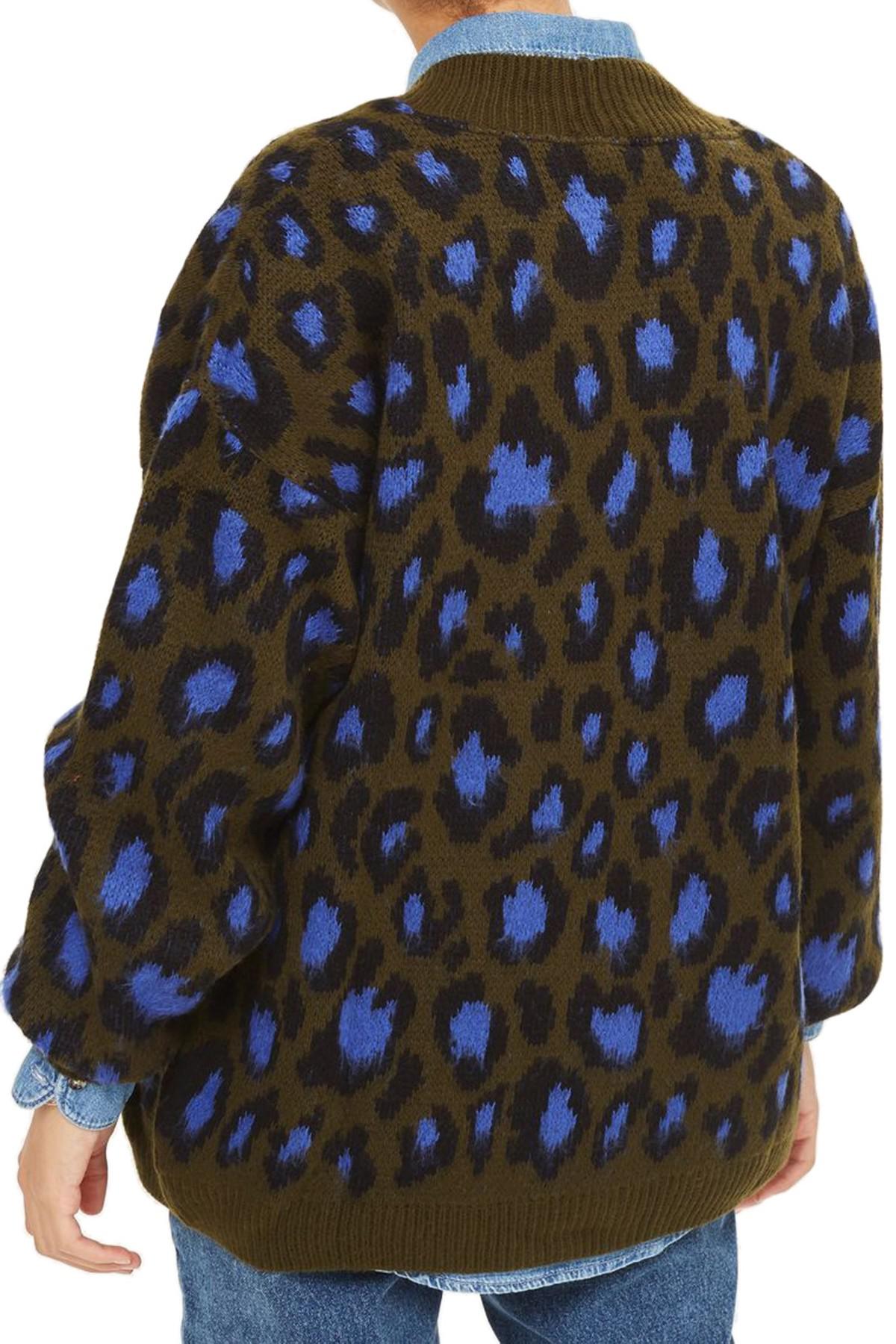 topshop animal print cardigan