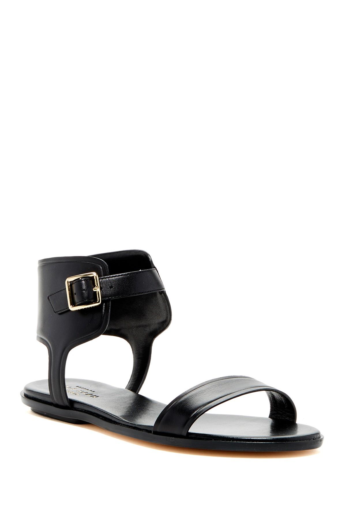 Cole Haan Leather Barra Ankle Cuff Sandals in Black Leather (Black) - Lyst