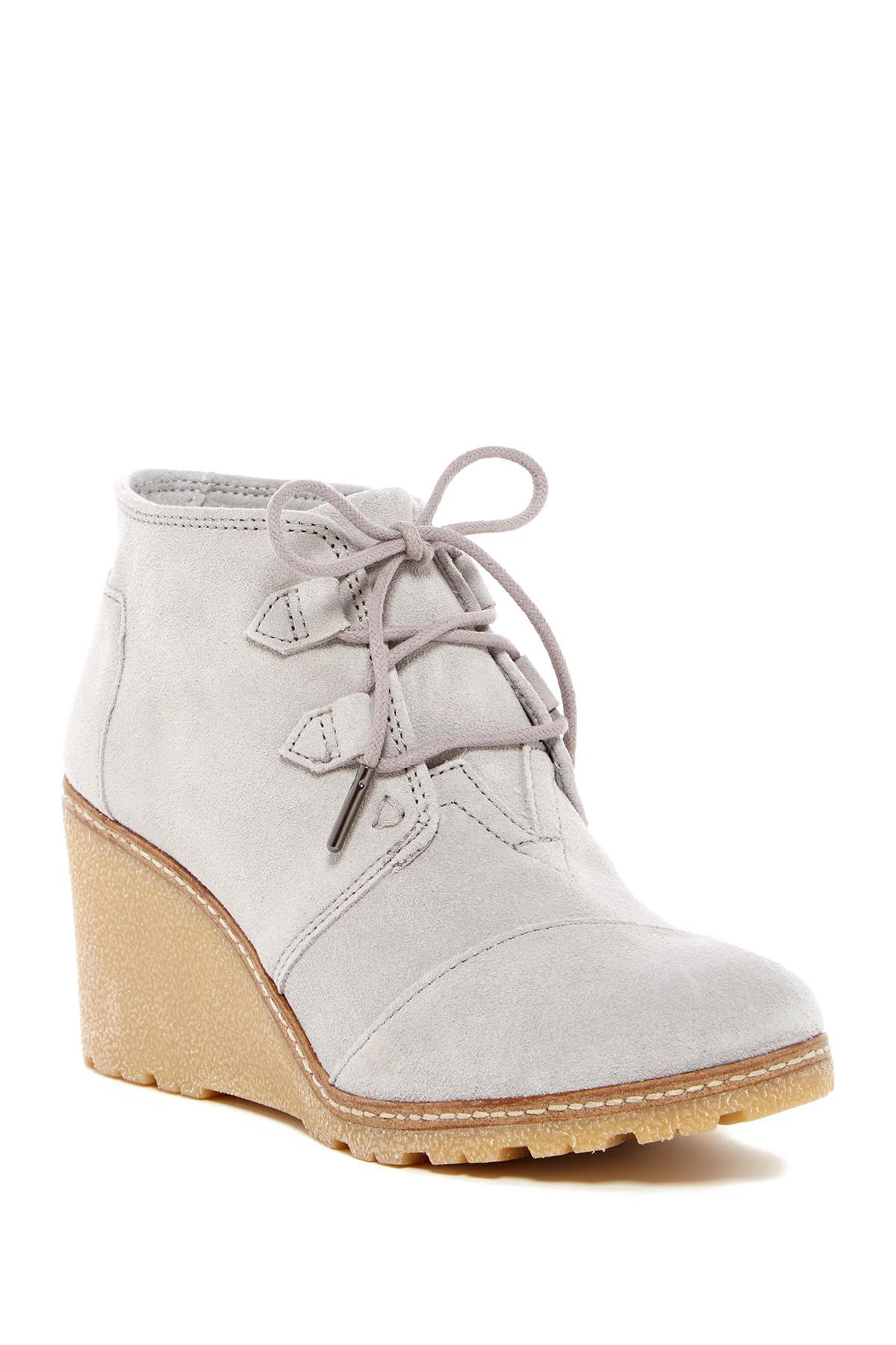 grey toms wedge booties