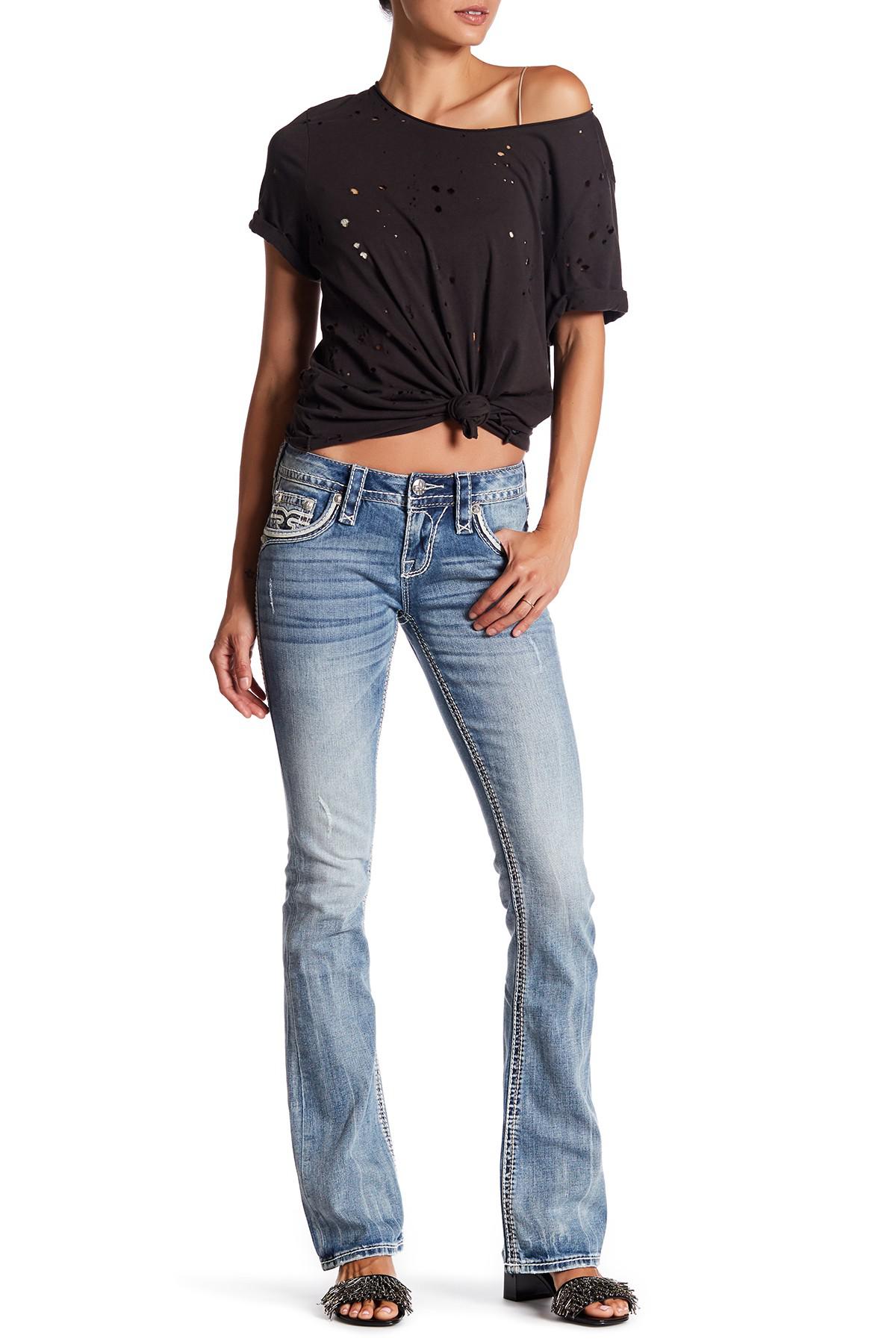 Lyst - Rock Revival Pari Light Wash Bootcut Jeans in Blue