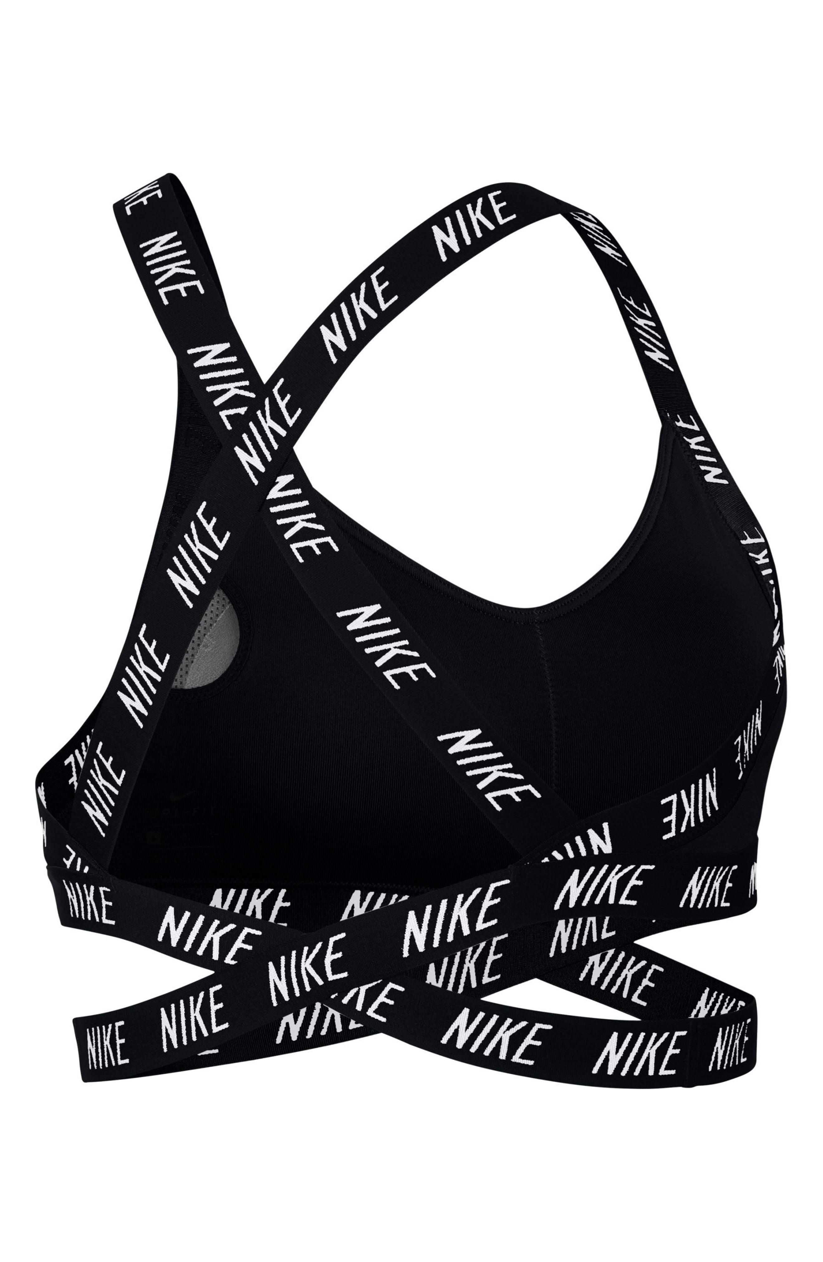 Nike Womens Indy Logo Bra Black/Black/Cool Grey MD 